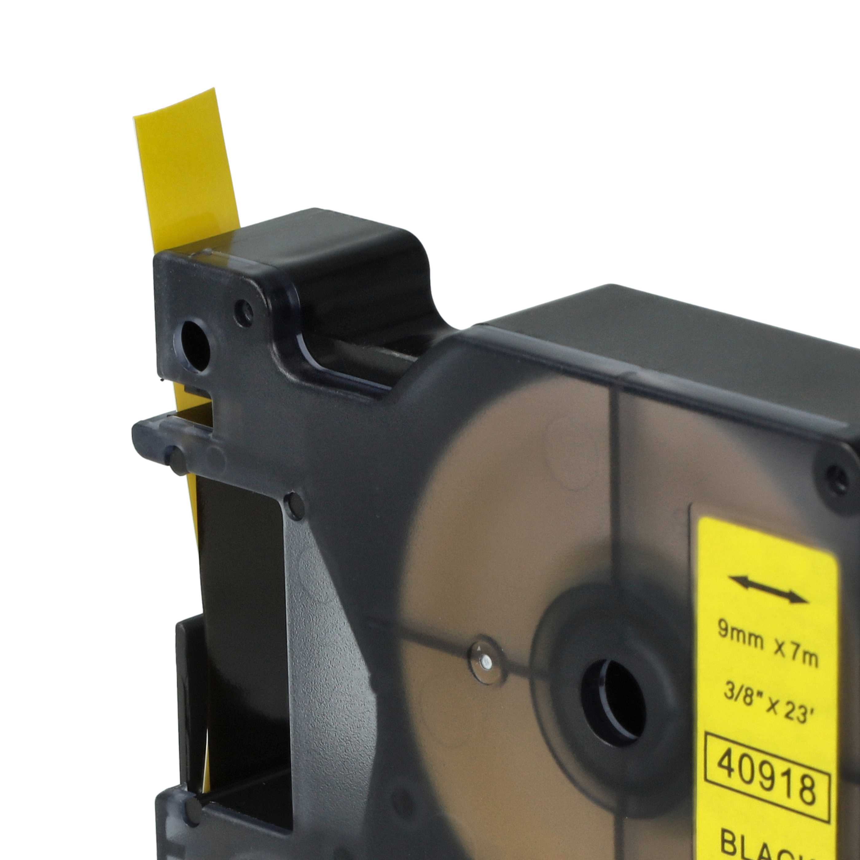 Cassetta nastro sostituisce Dymo D1, 40918 per etichettatrice 9mm nero - giallo