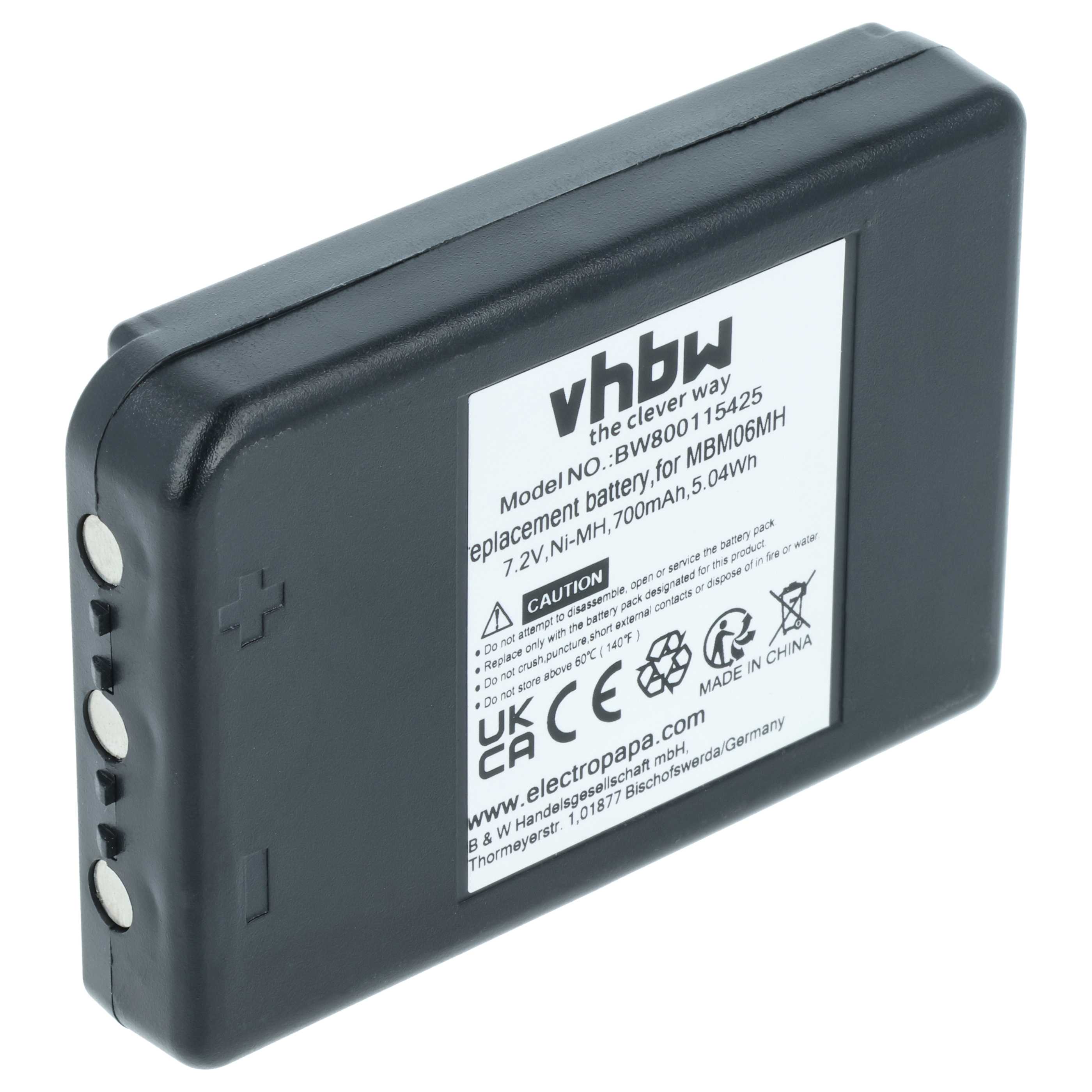 Batterie remplace Autec MBM06MH - 700mAh 7,2V NiMH