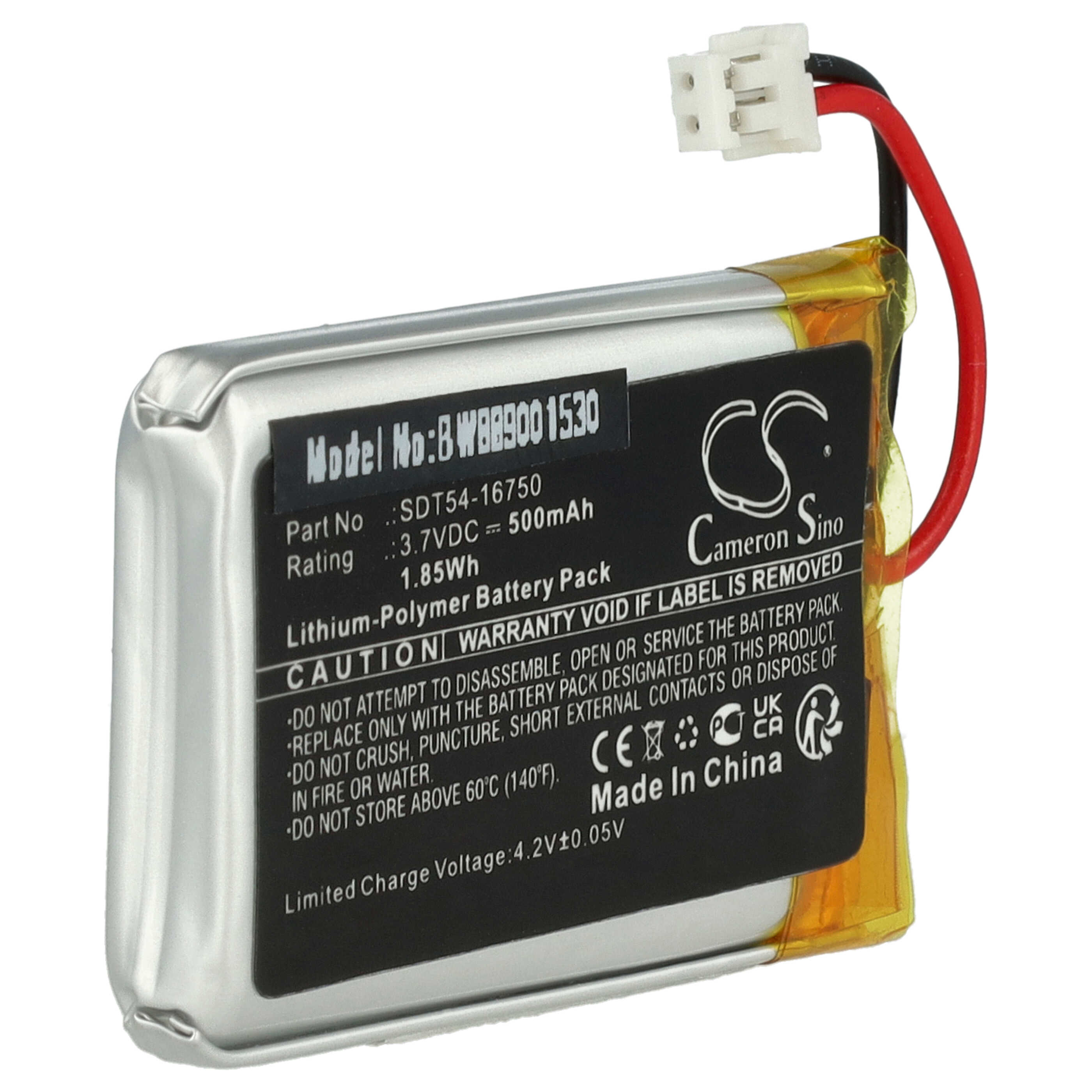 Batteria collare per collare per cani sostituisce Sportdog SDT54-16750 - 500mAh 3,7V Li-Poly