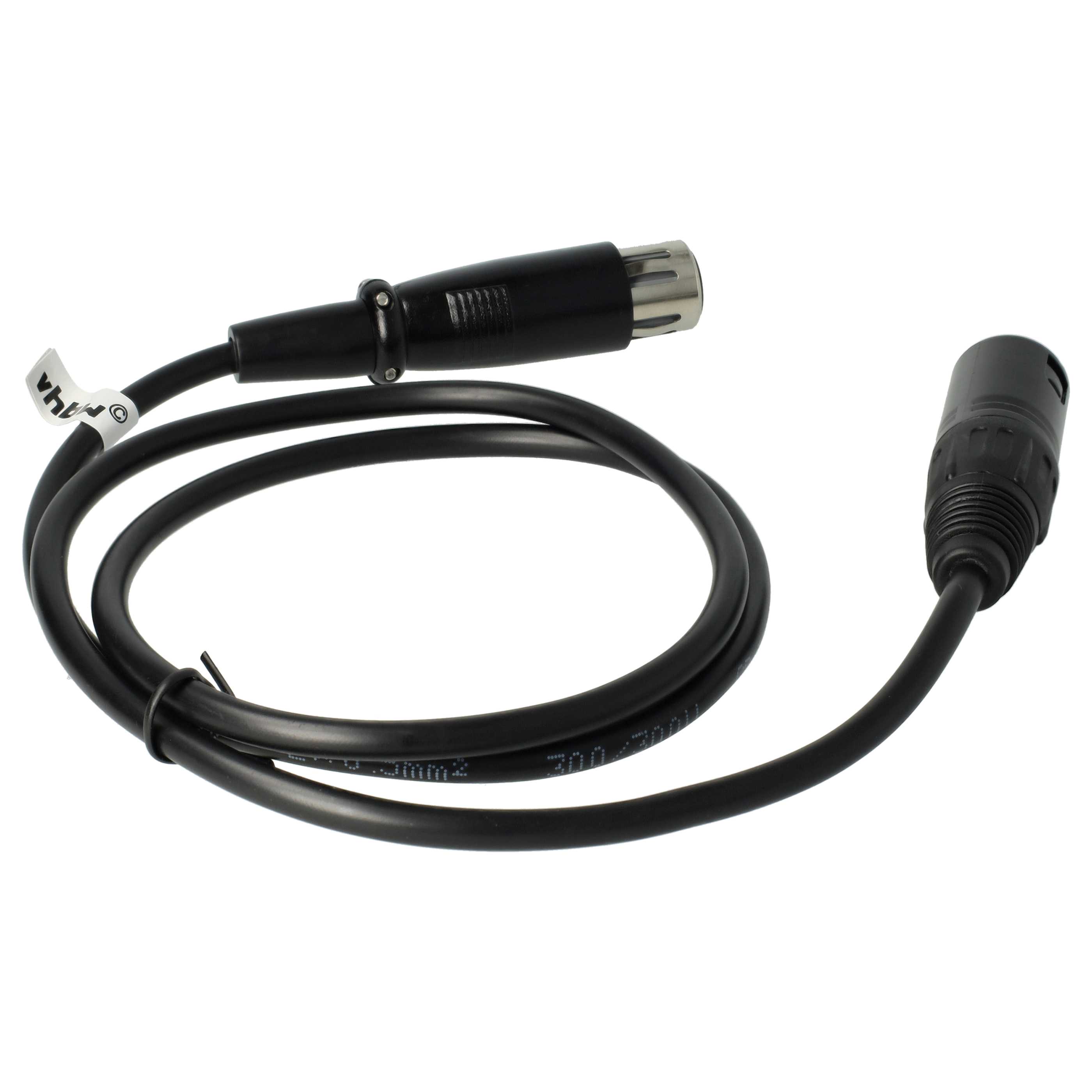 vhbw XLR Extension Lead for Various Applications - XLR Connector to XLR Socket Adapter, 4-Pin, 120cm, Black (M
