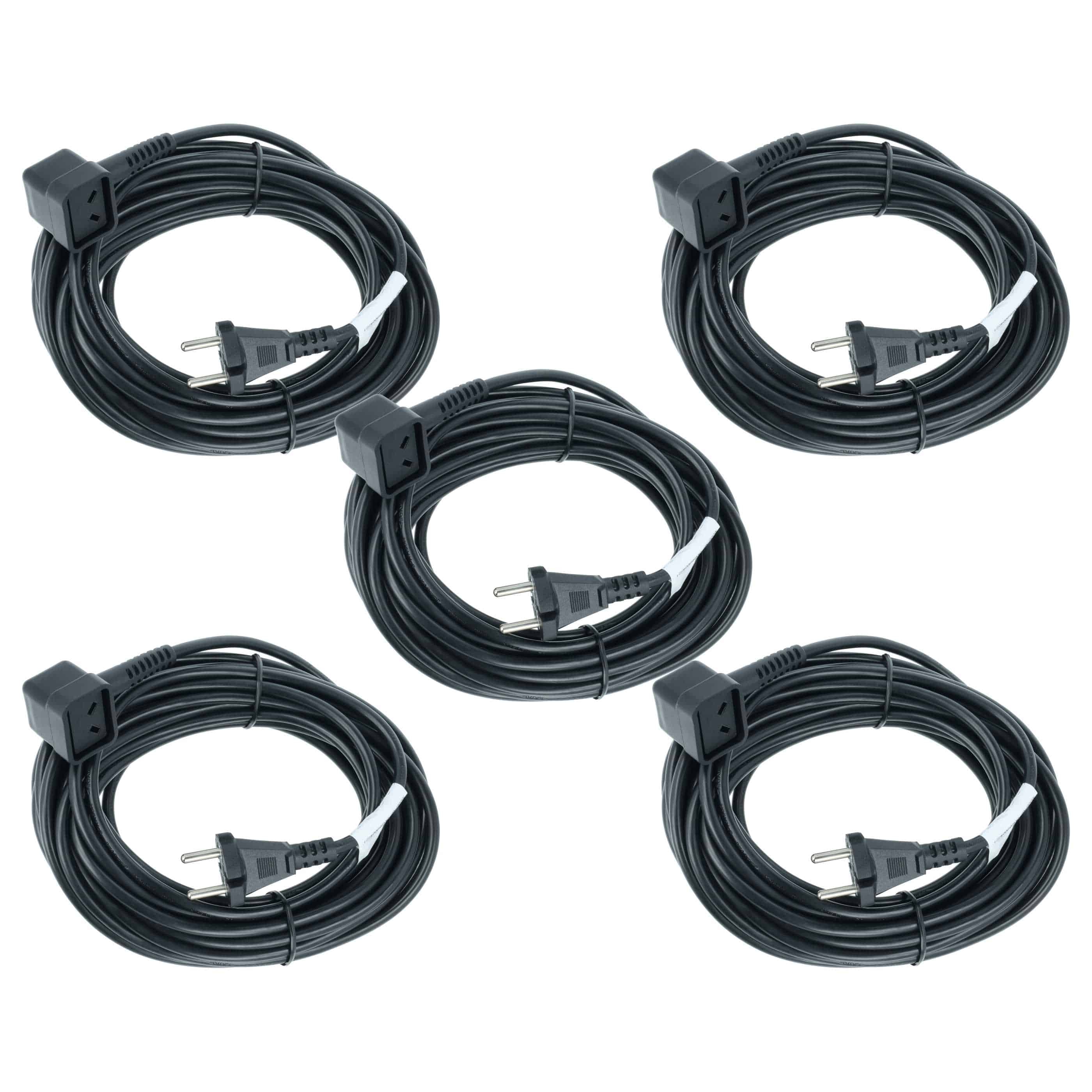 5x Power Cable suitable for Numatic NVP180-21 Vacuum Cleaner etc. - 10 m Cable