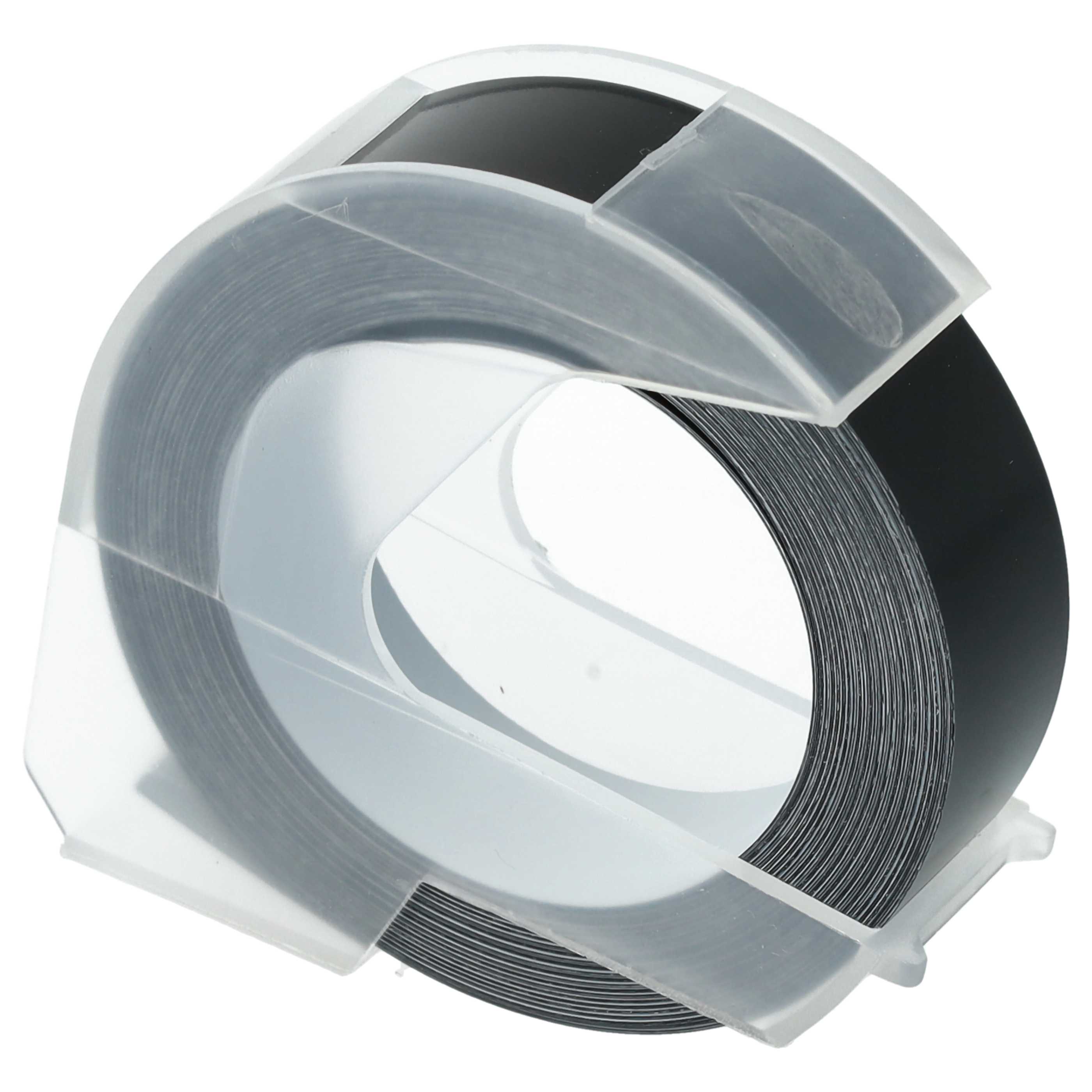 2x 3D Embossing Label Tape replaces Dymo 0898132 - 12 mm White to Black