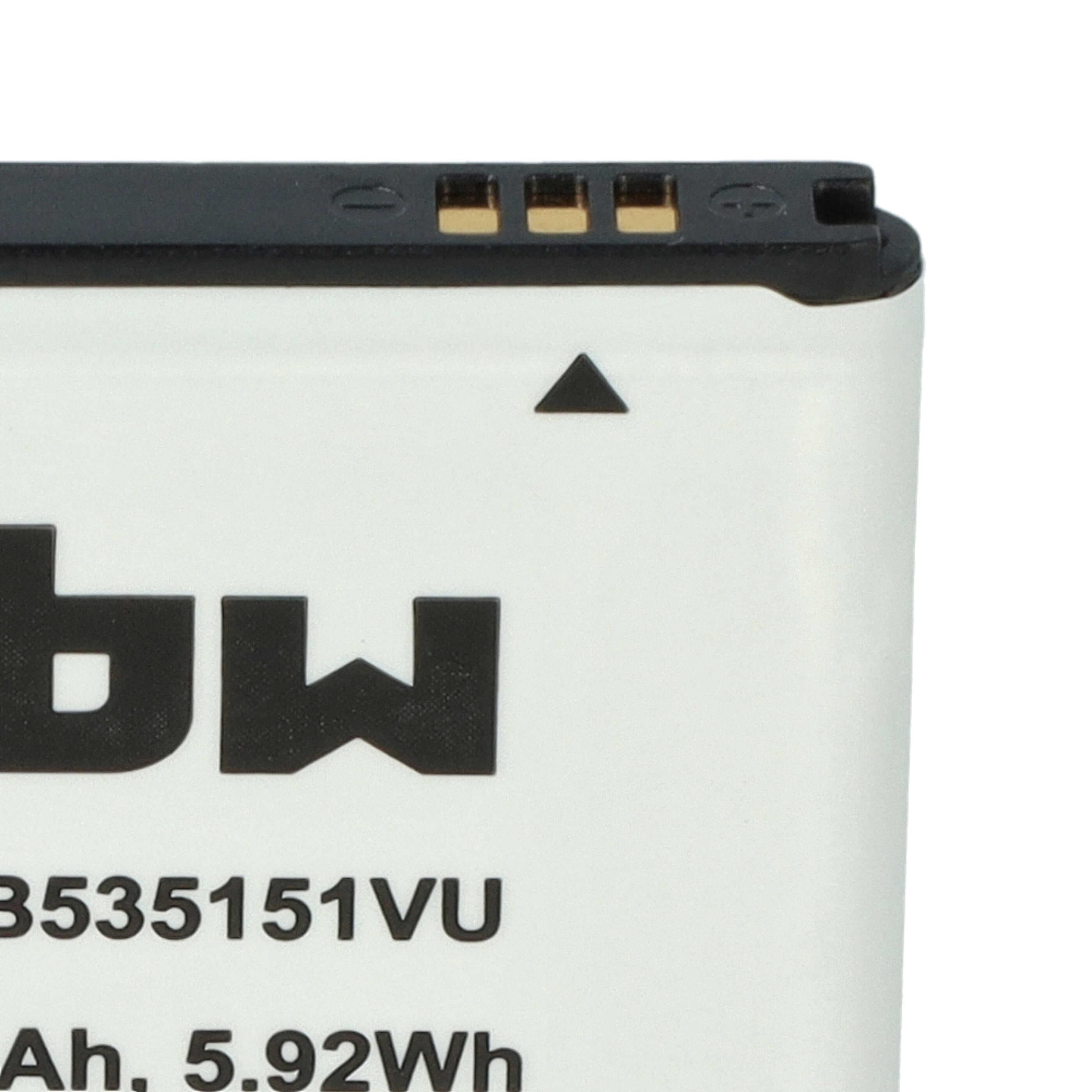 Batterie remplace Samsung EB535151VU, EB535151VUBSTD pour téléphone portable - 1600mAh, 3,7V, Li-ion