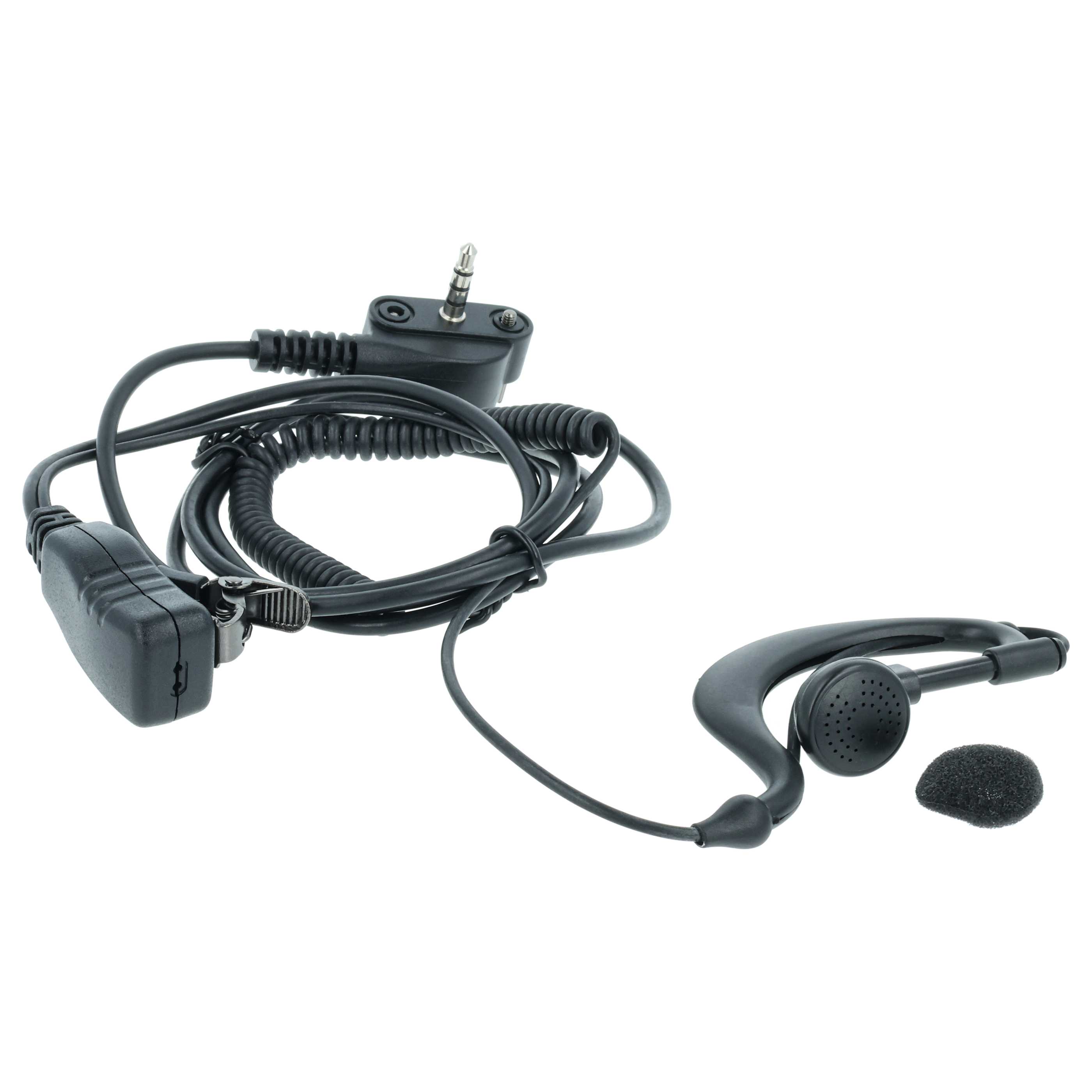 5x Security Radio Headset suitable for Yaesu Vertex VX-130 - "Take Call Button", Clip Mount
