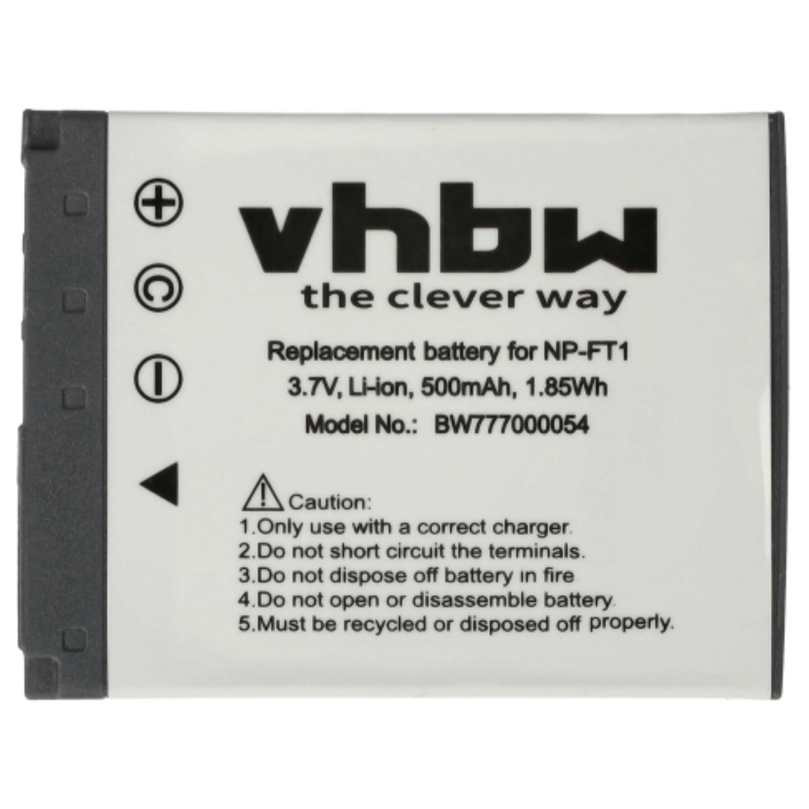 2x Battery replaces Sony NP-FT1 - 500mAh, 3.6V, Li-Ion