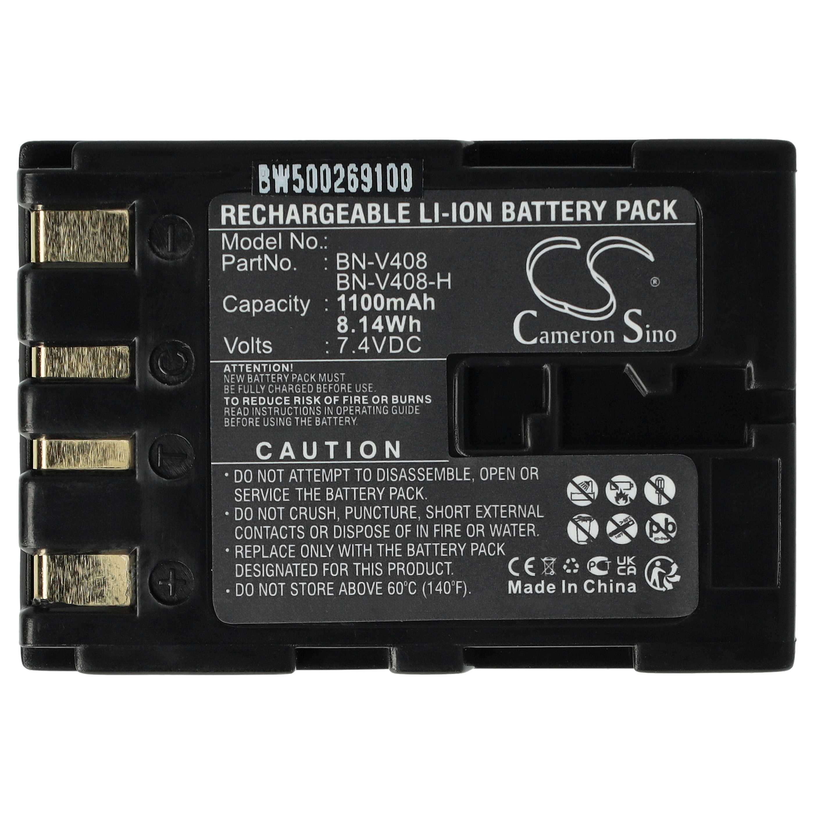 Batterie remplace JVC BN-V416, BN-V416U, BN-V428, BN-V408, BN-V408U pour caméscope - 900mAh 7,2V Li-ion