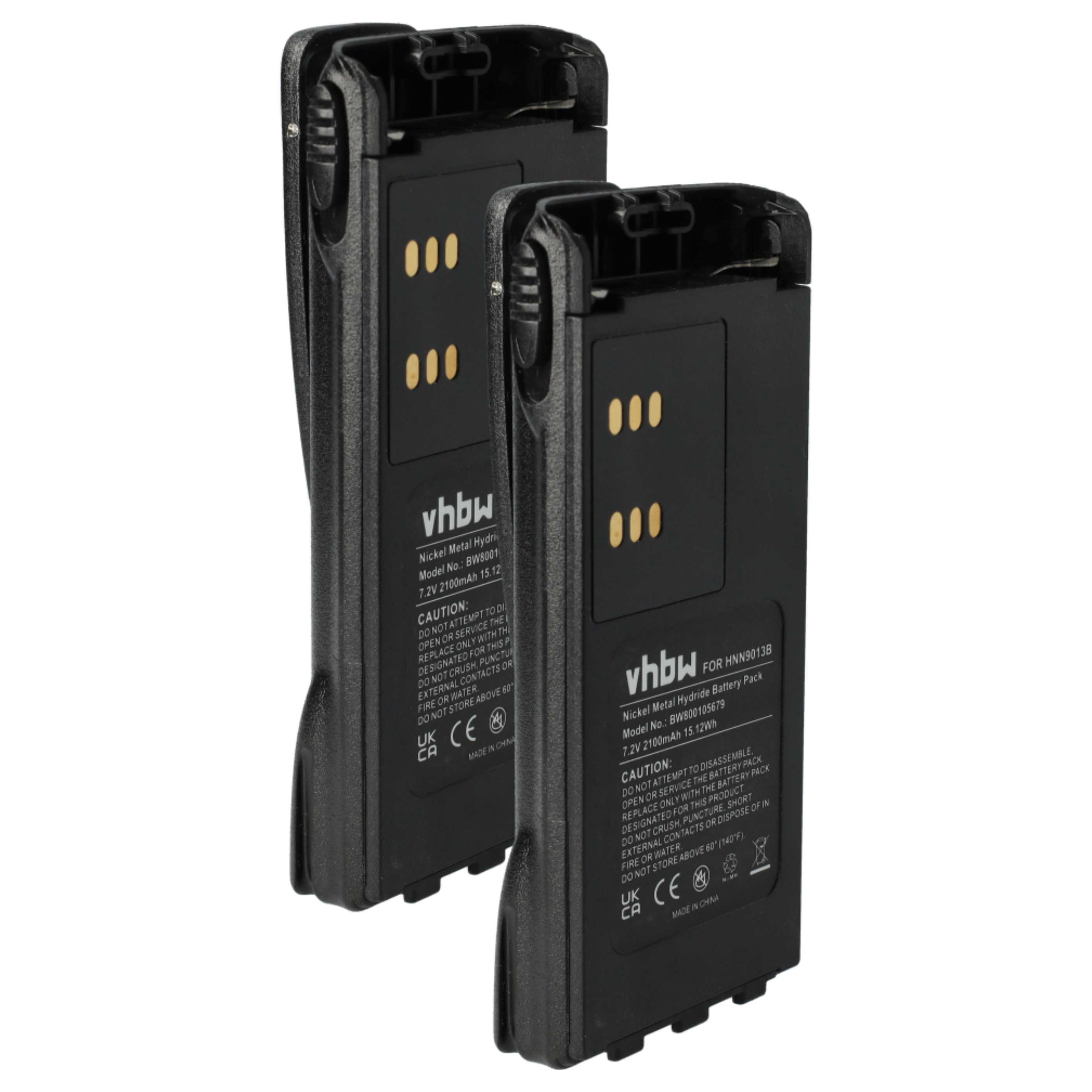 2x Akumulator do radiotelefonu zamiennik Motorola HMNN4151, HMNN4154, HMNN4158, HMNN4159 - 2100 mAh 7,2 V NiMH