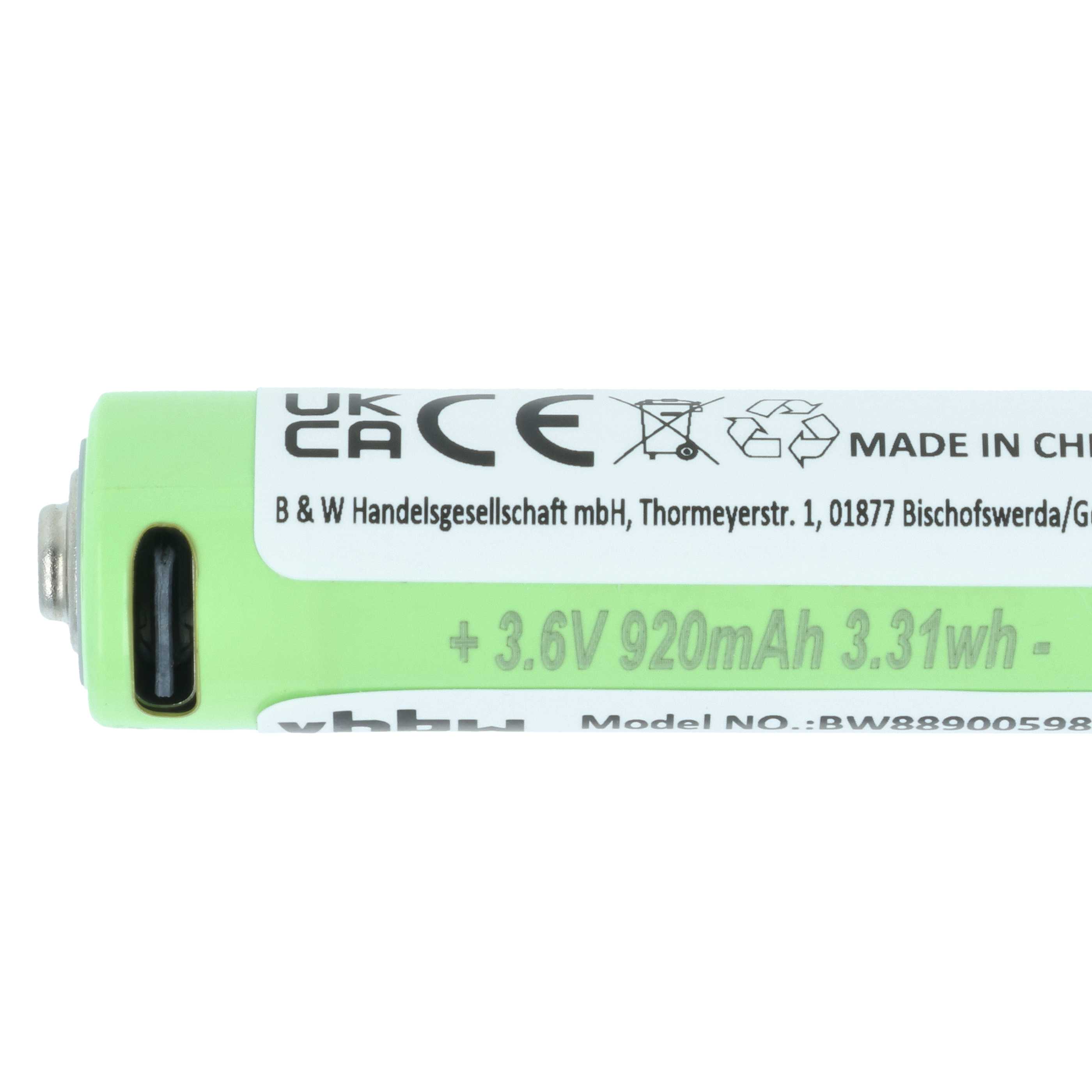 2x Akumulator do latarki czołowej zamiennik Ledlenser 14500, 502596 - 0,92 Ah 3,6 V Li-Ion