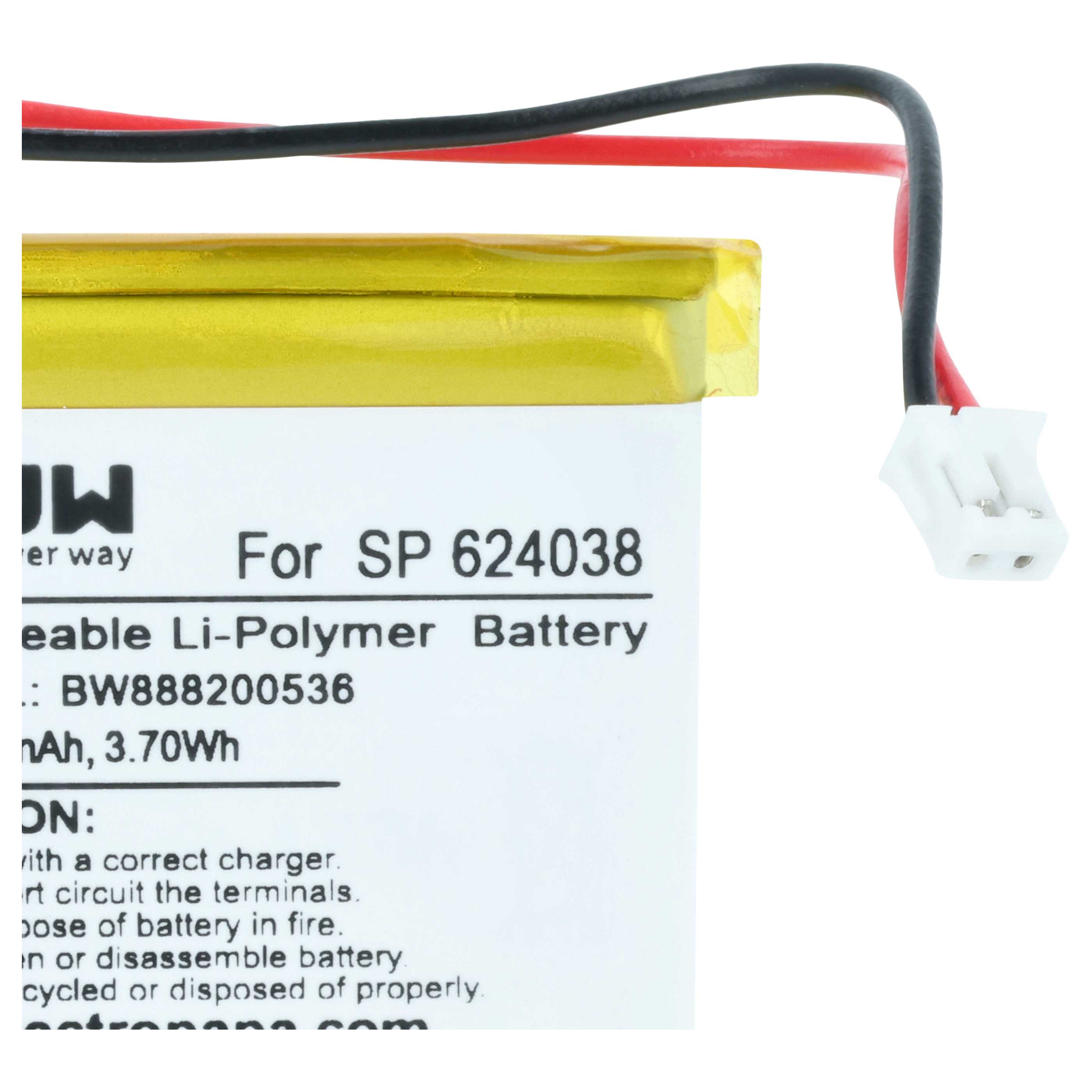 Batteria sostituisce Sony SM-03, LIS1662HNPC, 1588-0911 per auricolari cuffie - 1000mAh 3,7V Li-Poly