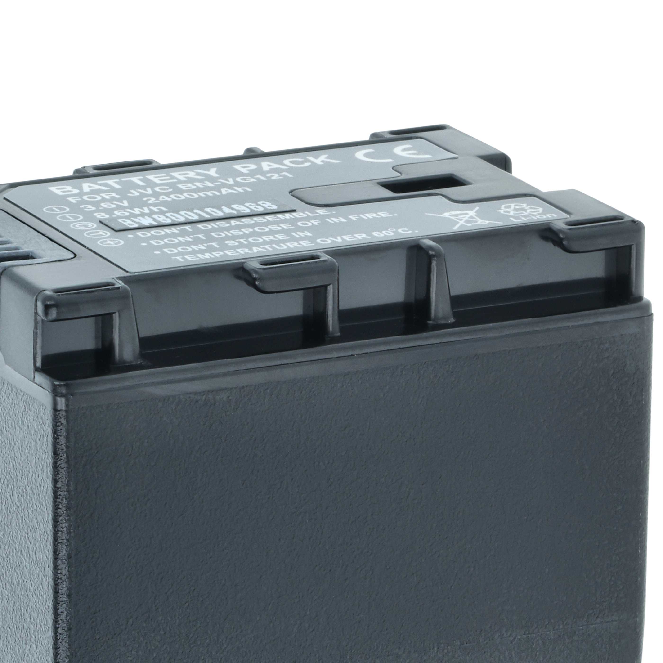Videocamera 2x Battery replaces JVC BN-VG121, BN-VG121AC, BN-VG121E, BN-VG121SU - 2400 mAh 3.6 V Li-Ion