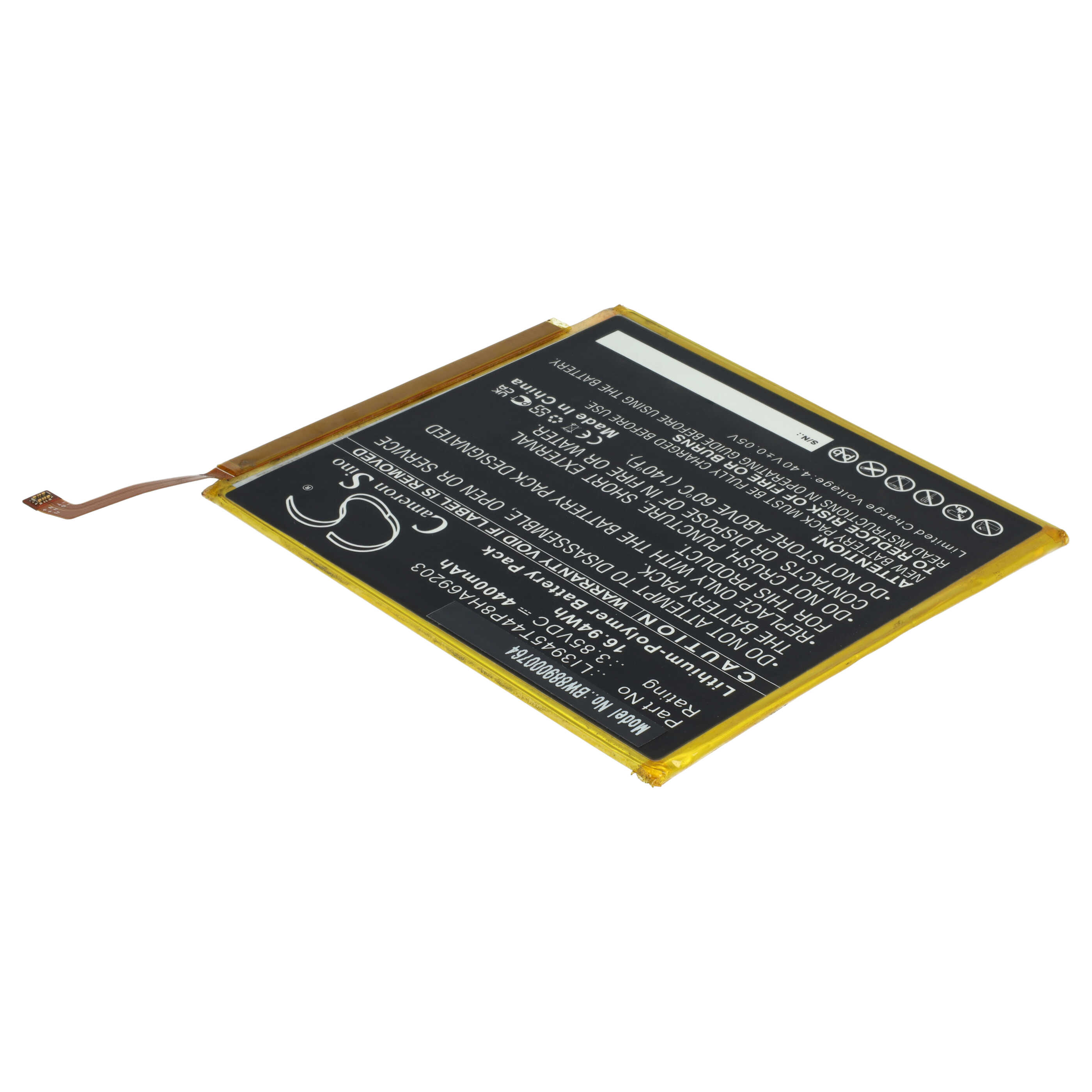 Tablet Battery replaces ZTE LI3945T44P8HA69203 - 4400 mAh 3.85 V Li-polymer