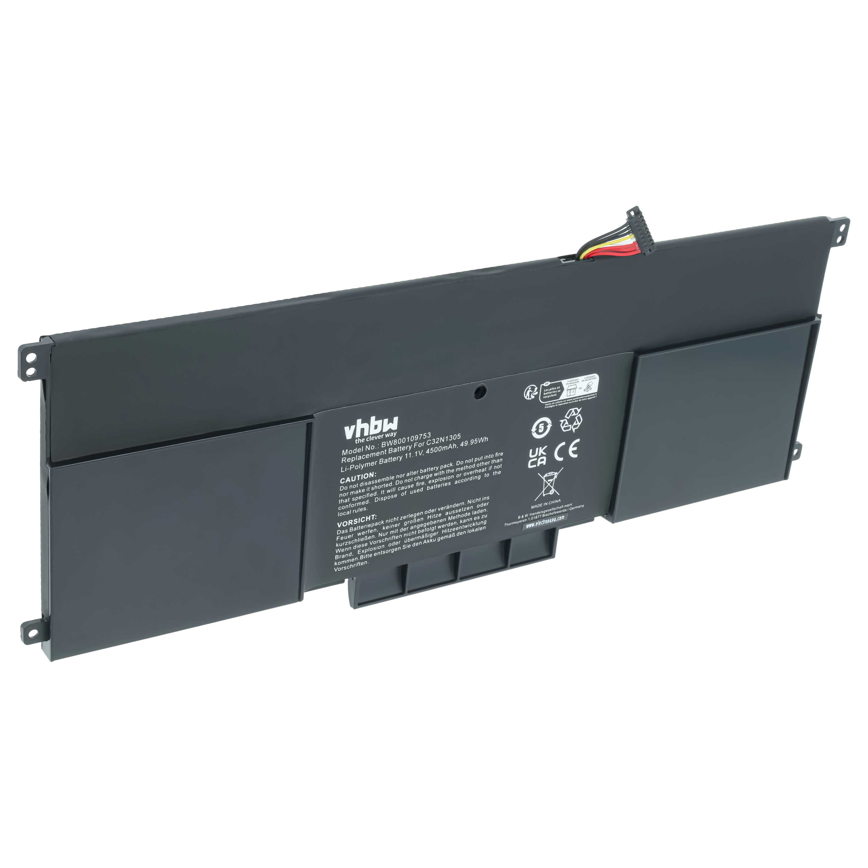 Akumulator do laptopa zamiennik Asus C32N1305, C32N-1305, 0B200-00540000 - 4500 mAh 11,1 V LiPo, czarny