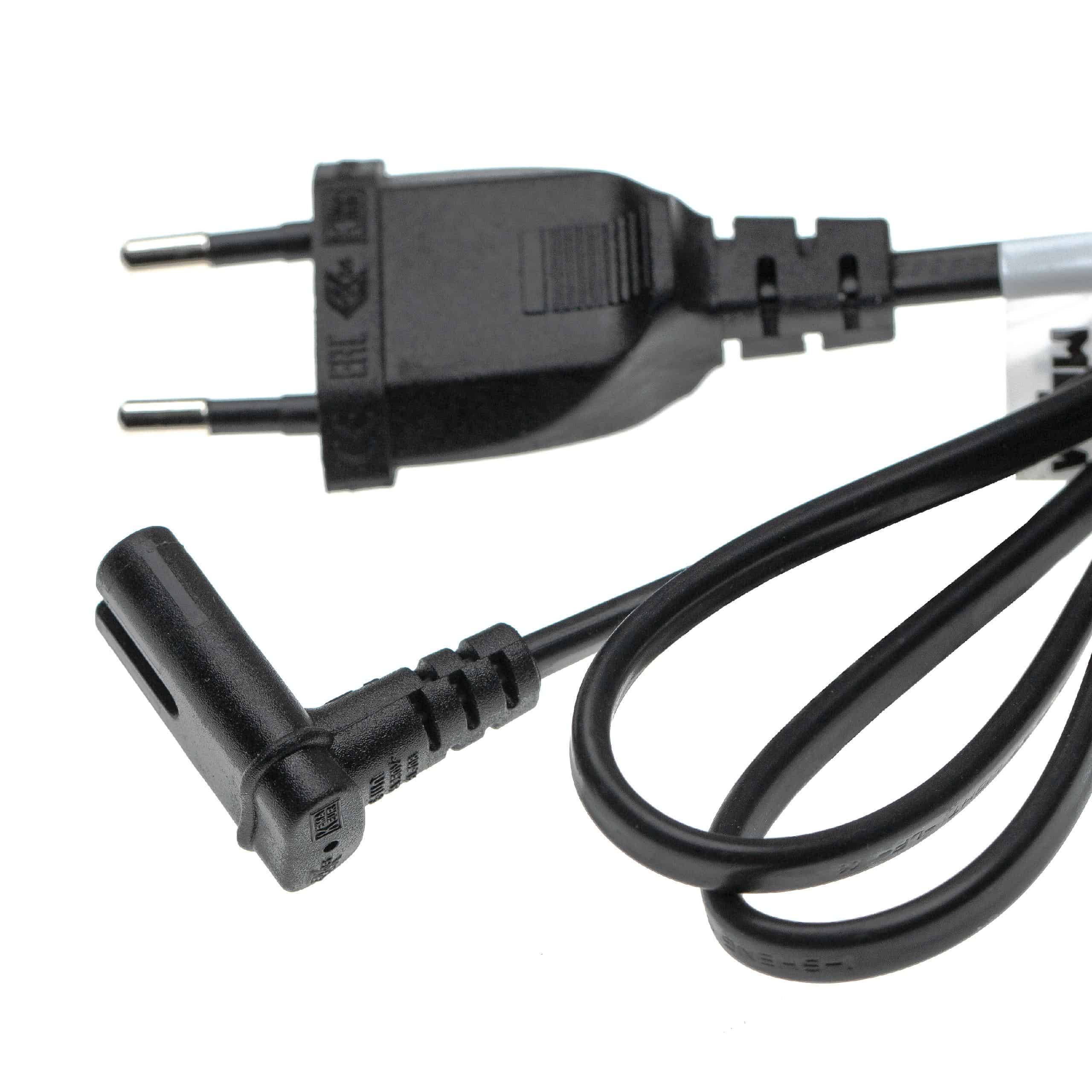 C7 Power Cable Euro Plug suitable for Devices - 1 m, 90° Angled