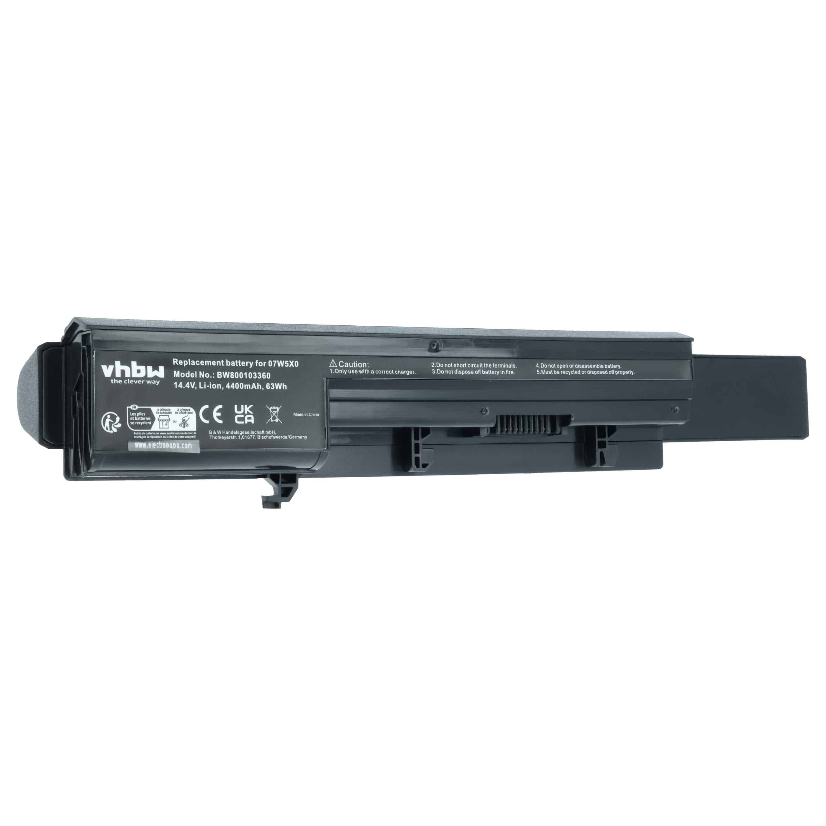 Akumulator do laptopa zamiennik Dell 0GRNX5, 0NF52T, 07W5X0, 07W5X09C, 093G7X - 4400 mAh 14,8 V Li-Ion, czarny