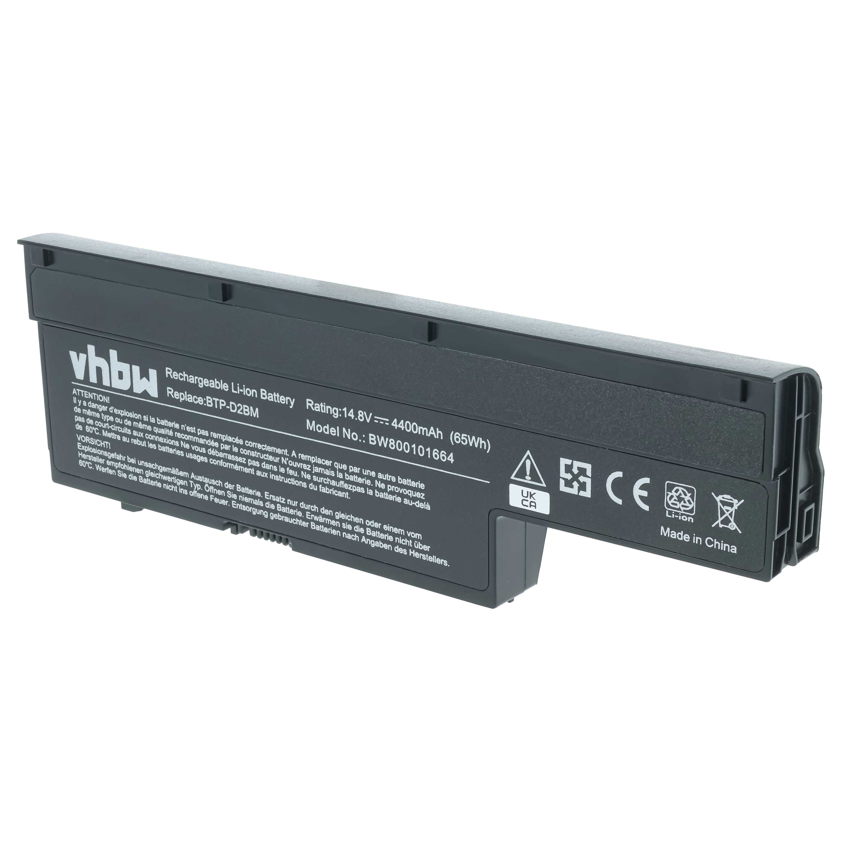 Notebook Battery replaces Medion 40029779, BTP-CMBM, 40027608, 40026269 - 4400 mAh 14.8 V Li-Ion, black