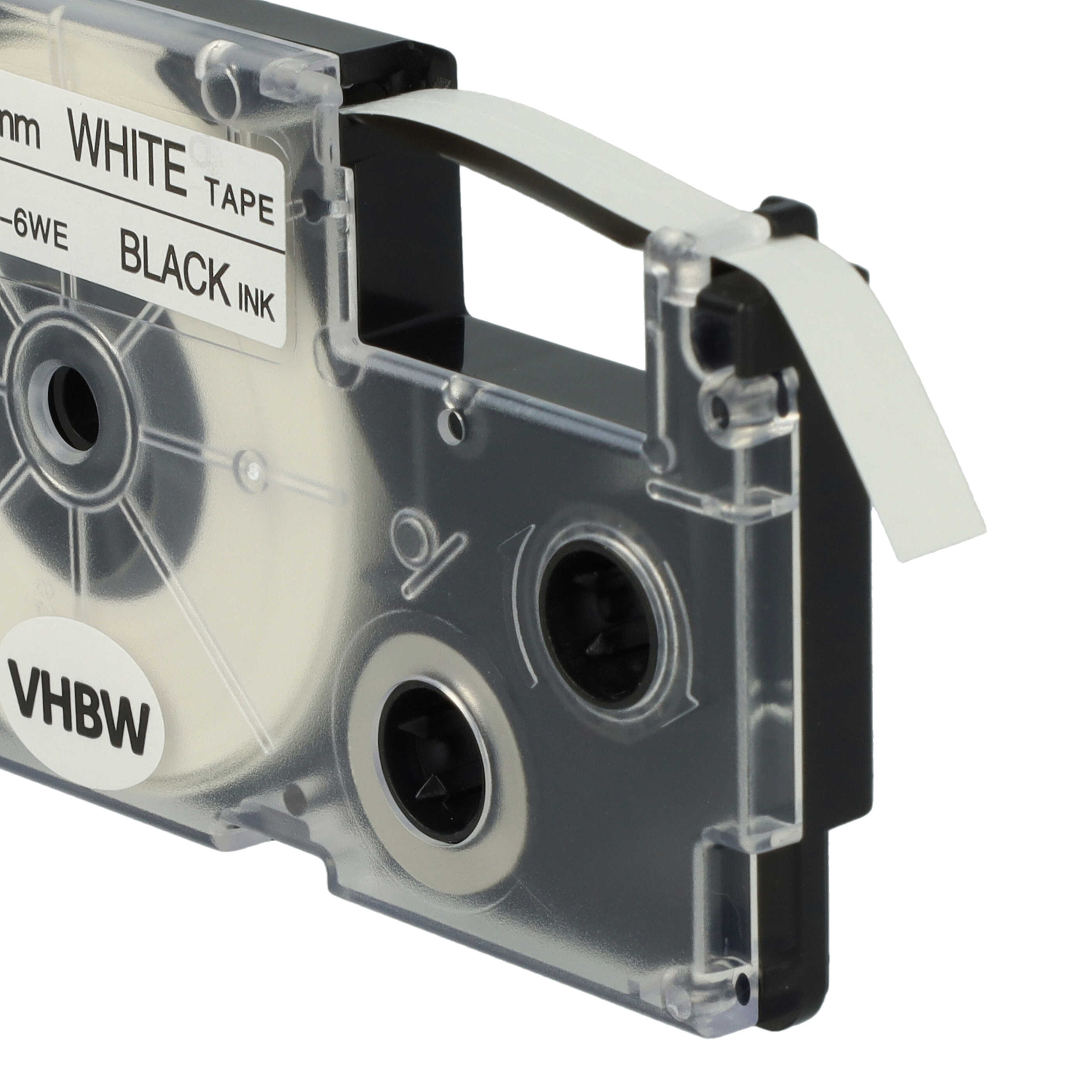 Cassetta nastro sostituisce Casio XR-6WE, XR-6WE1 per etichettatrice Casio 6mm nero su bianco