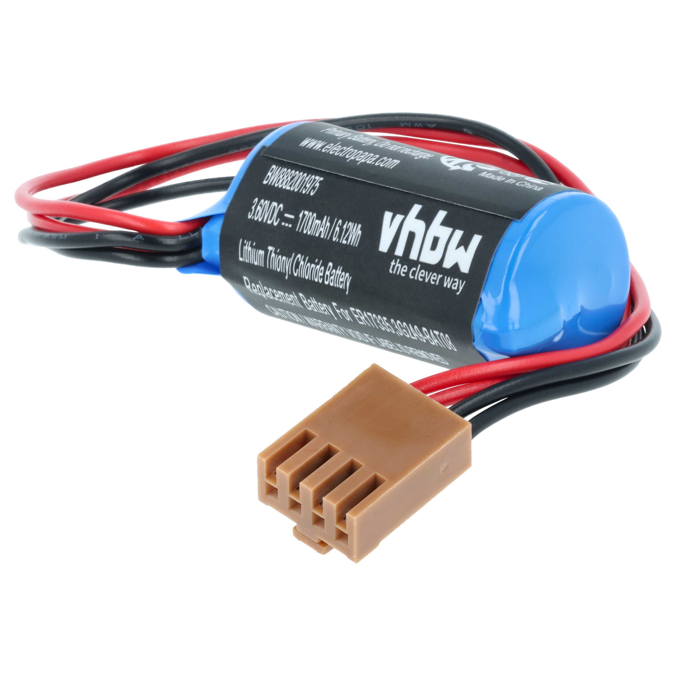 Bateria do PLC programowalnego sterownika zamiennik Omron C500-BAT08, 3G2A9-BAT08 - 1700 mAh 3,6 V Li-SOCl2