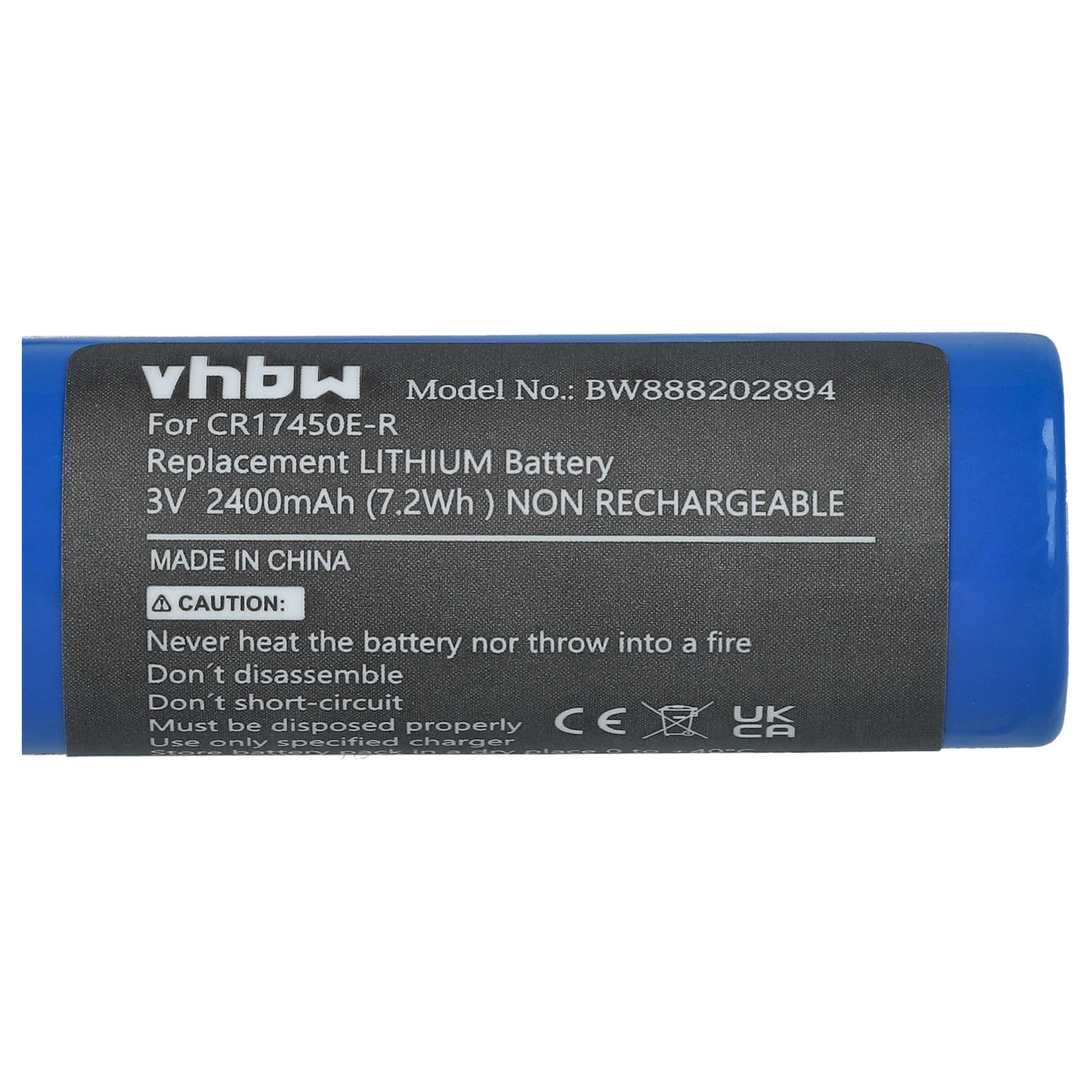 Pile remplace CR17450E-R pour - 2400mAh 3V Li-ion