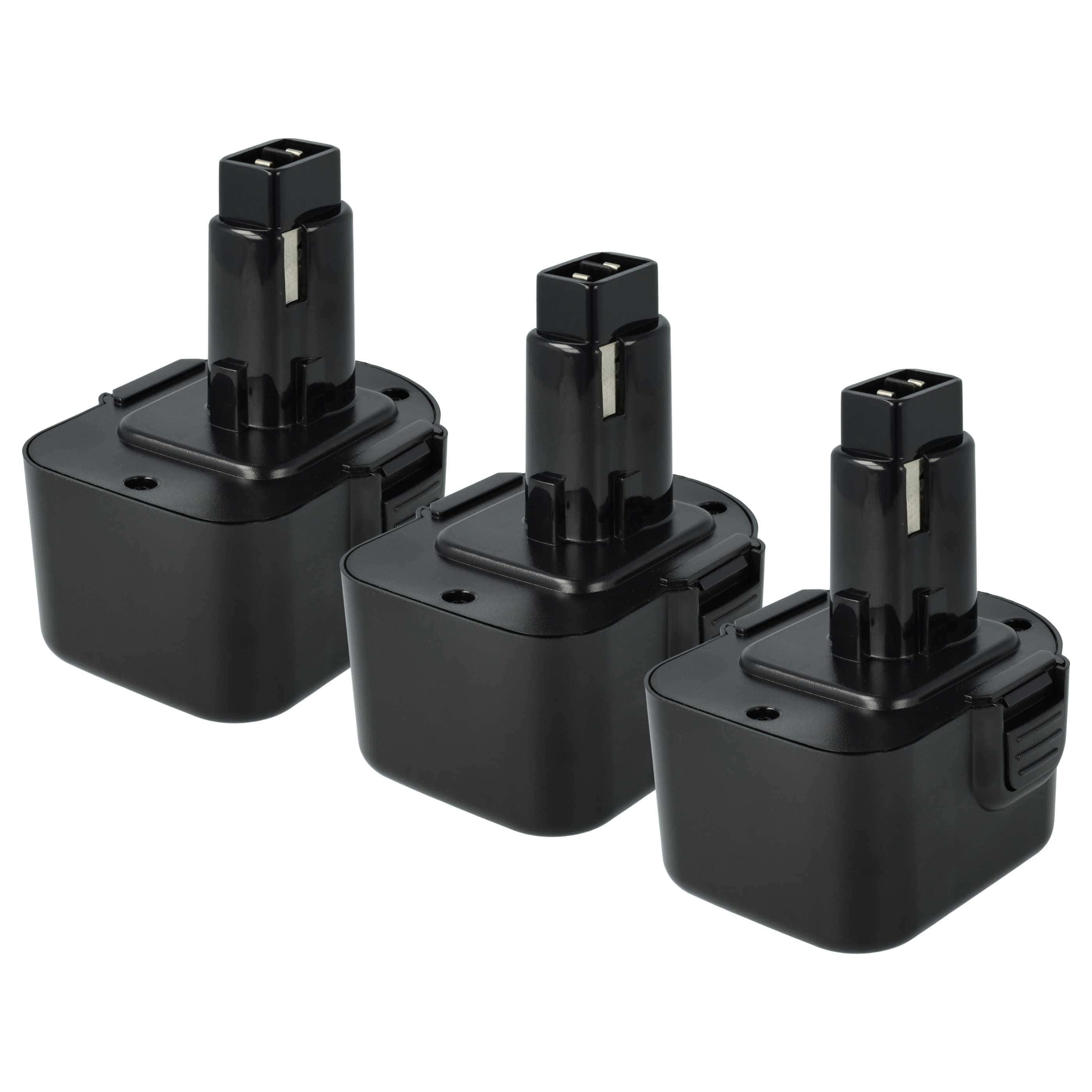 Akku (3x Stück) 12V als Ersatz für Black & Decker A9275 England SL1 3YD, A9252 England SL1 3YD - 3Ah, NiMH