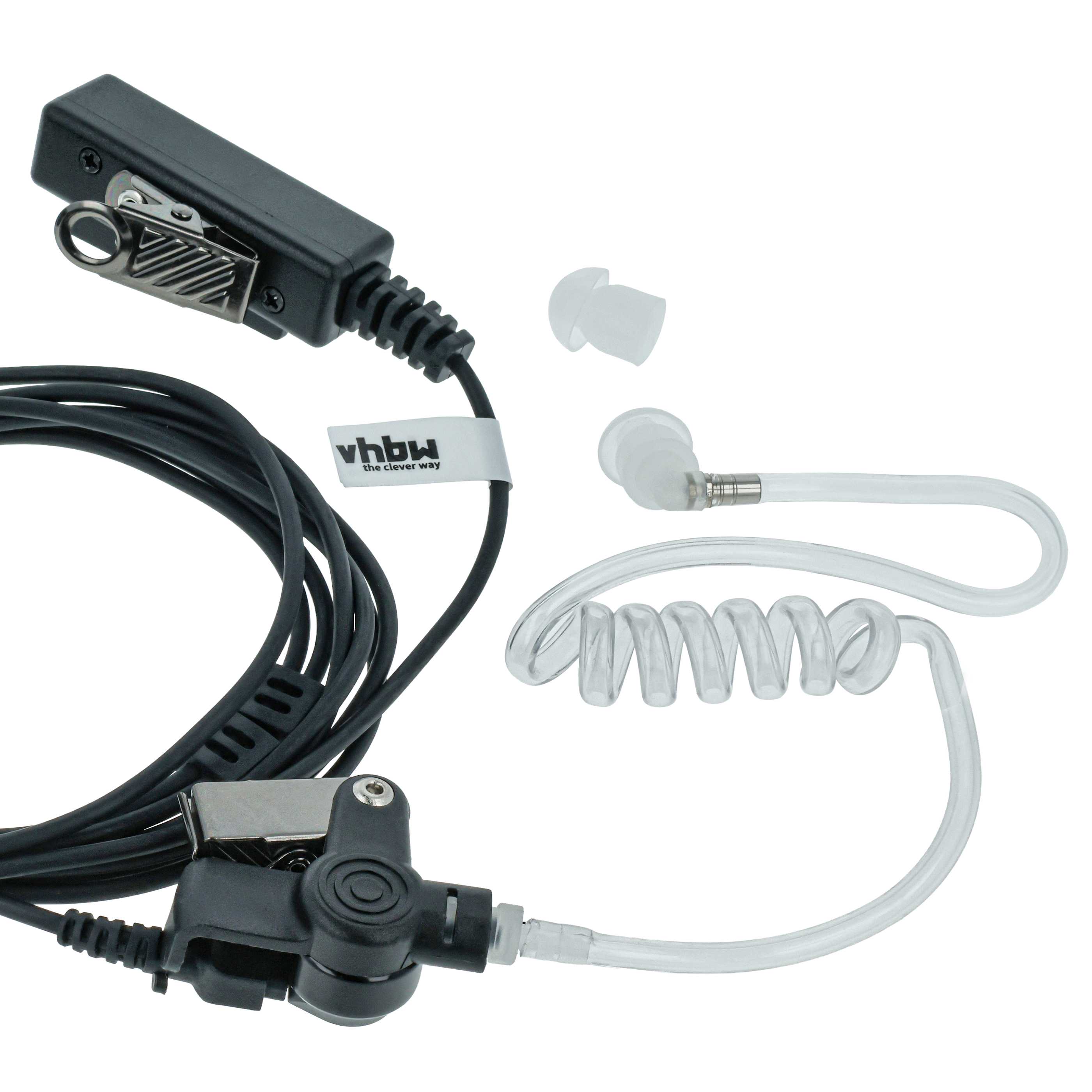 5x Security Radio Headset suitable for Motorola XiR P8200 - with PTT Microphone + Clip Mount + Phono Cable
