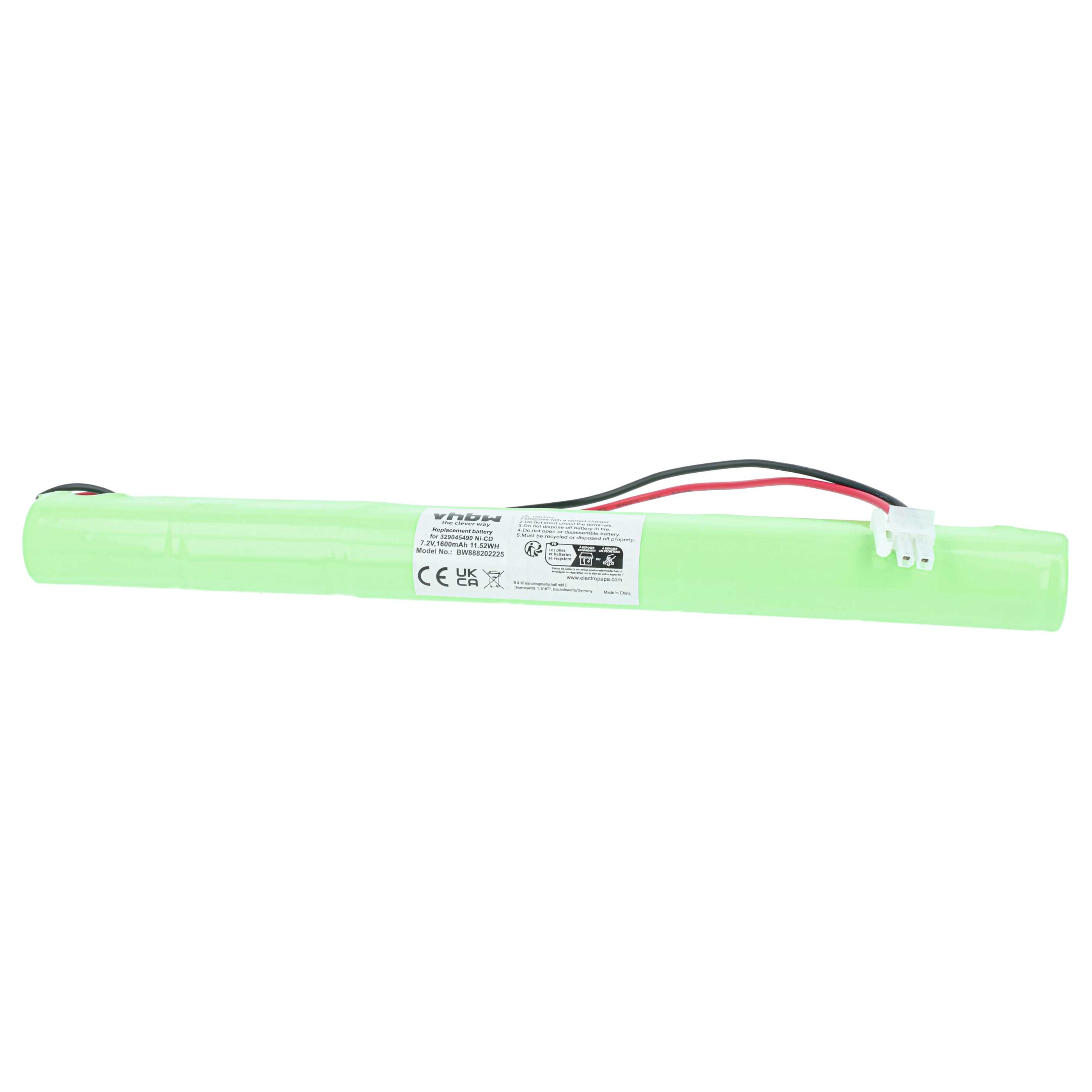 Emergency Light 10x Battery replaces BAES 329045490 - 1600 mAh 7.2 V NiCd