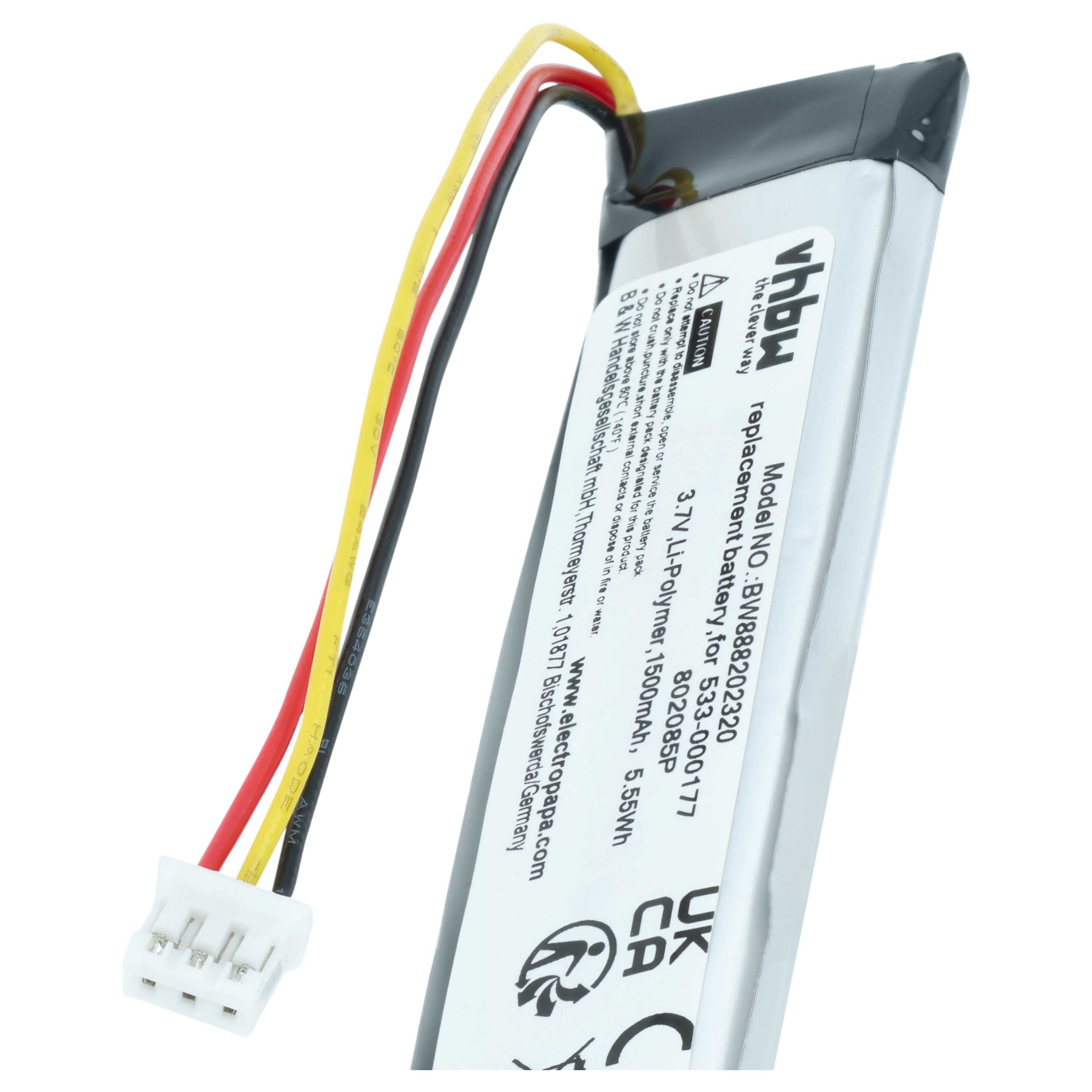 Tastatur-Akku als Ersatz für Logitech 533-000177 für Logitech - 1500mAh 3,7V Li-Polymer