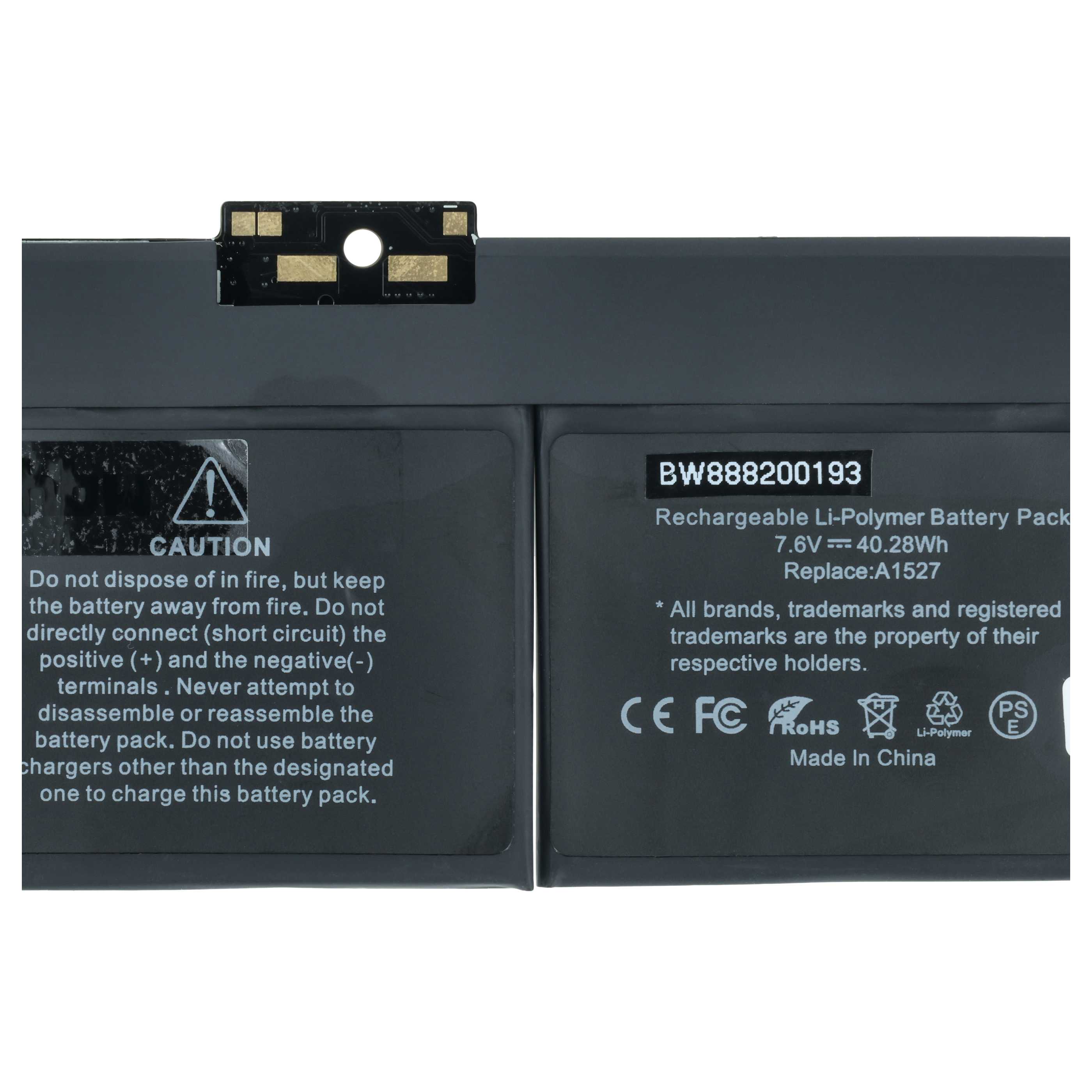 Batteria sostituisce Apple A1527, 613-01926, 661-02267, A1534 per notebook - 5200mAh 7,6V Li-Poly