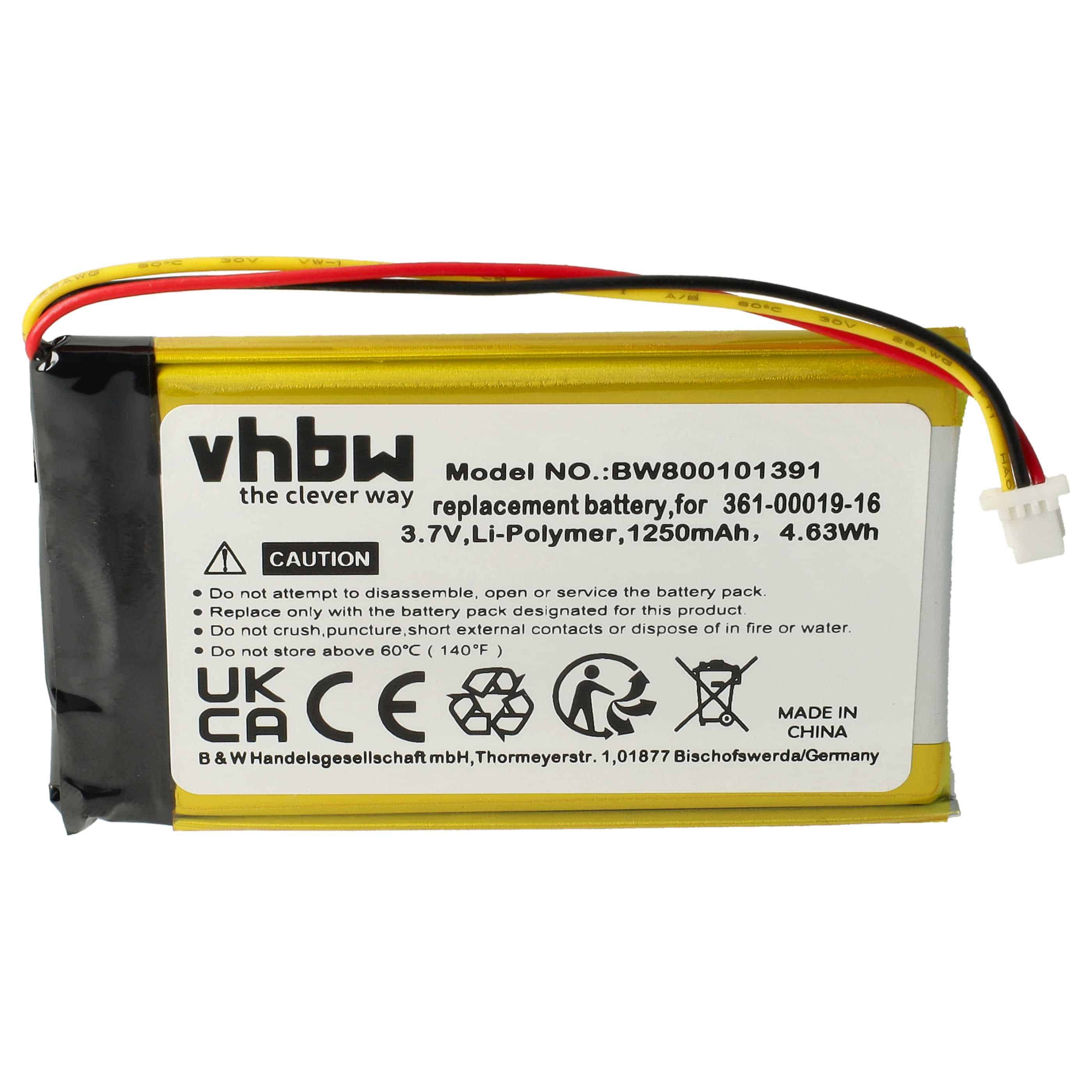 GPS Navigation-Akku als Ersatz für Garmin 361-00019-12 - 1250mAh 3,7V Li-Polymer