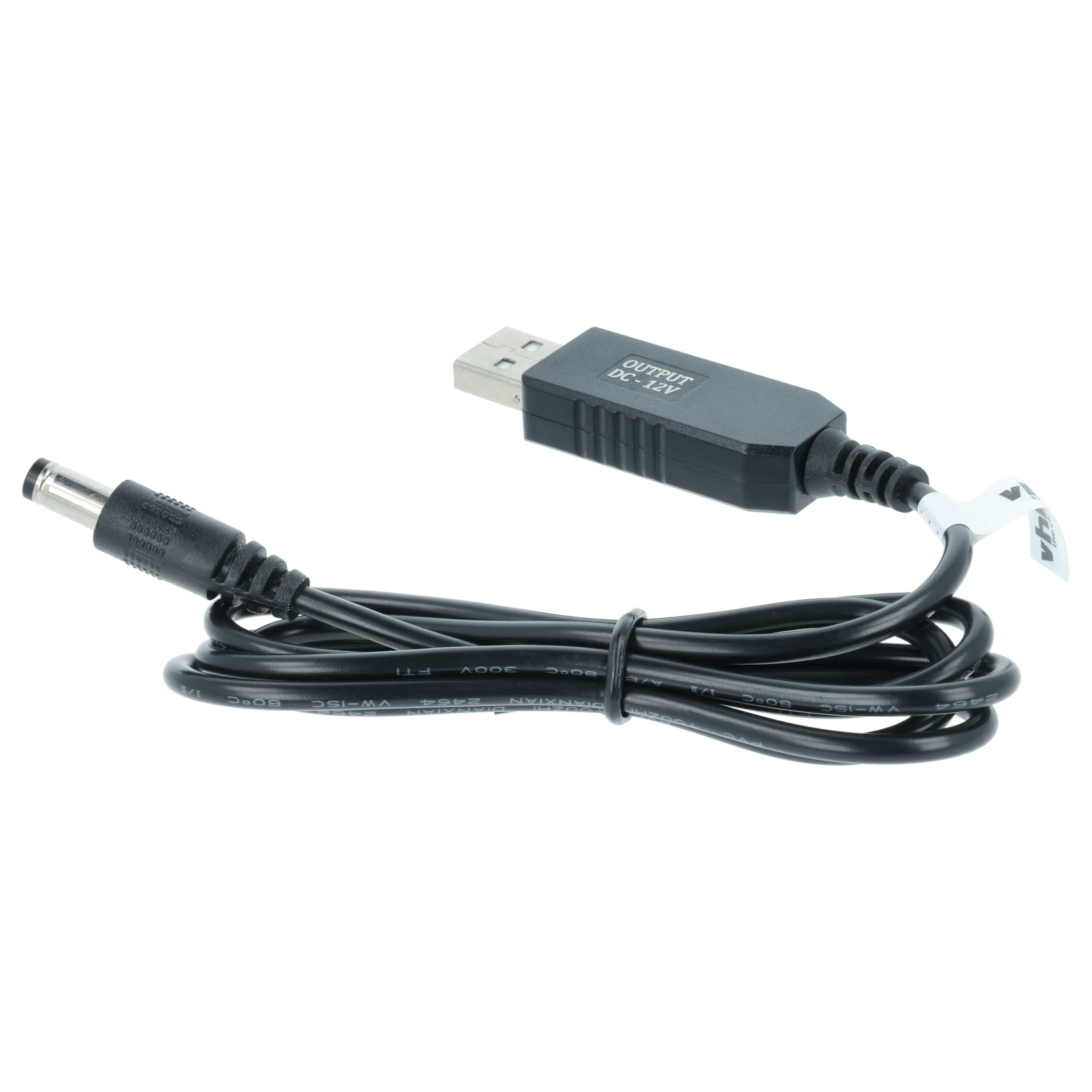 USB Charging Cable to 5,5 x 2,5 mm Barrel Connector - 5 V / 2 A to 12 V / 0,7 A