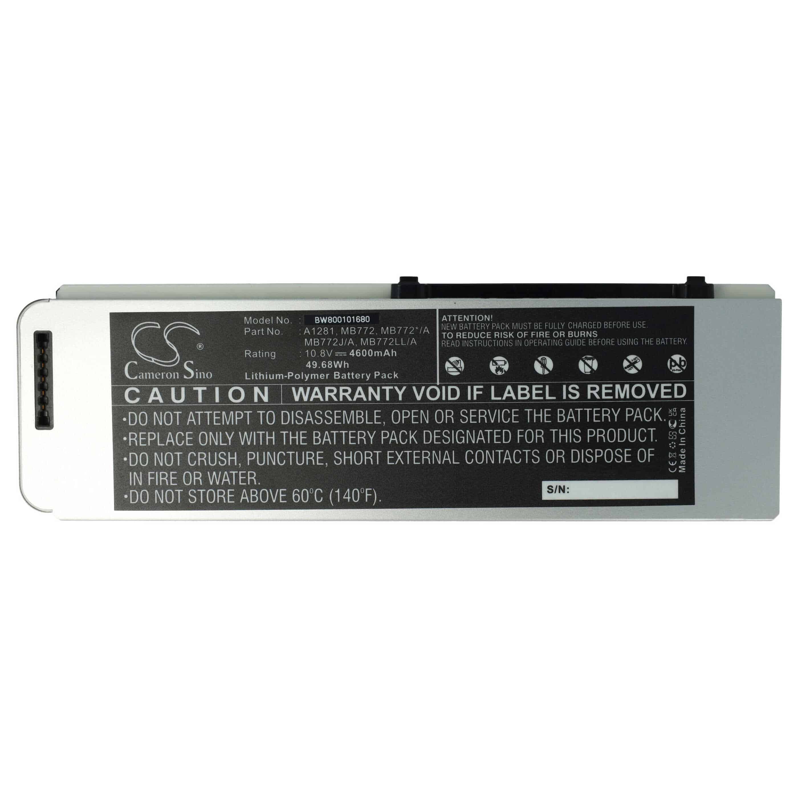 Akumulator do laptopa zamiennik Apple MB772*/A, MB772, A1286, A1281 - 4400 mAh 10,8 V Li-Ion, srebrny