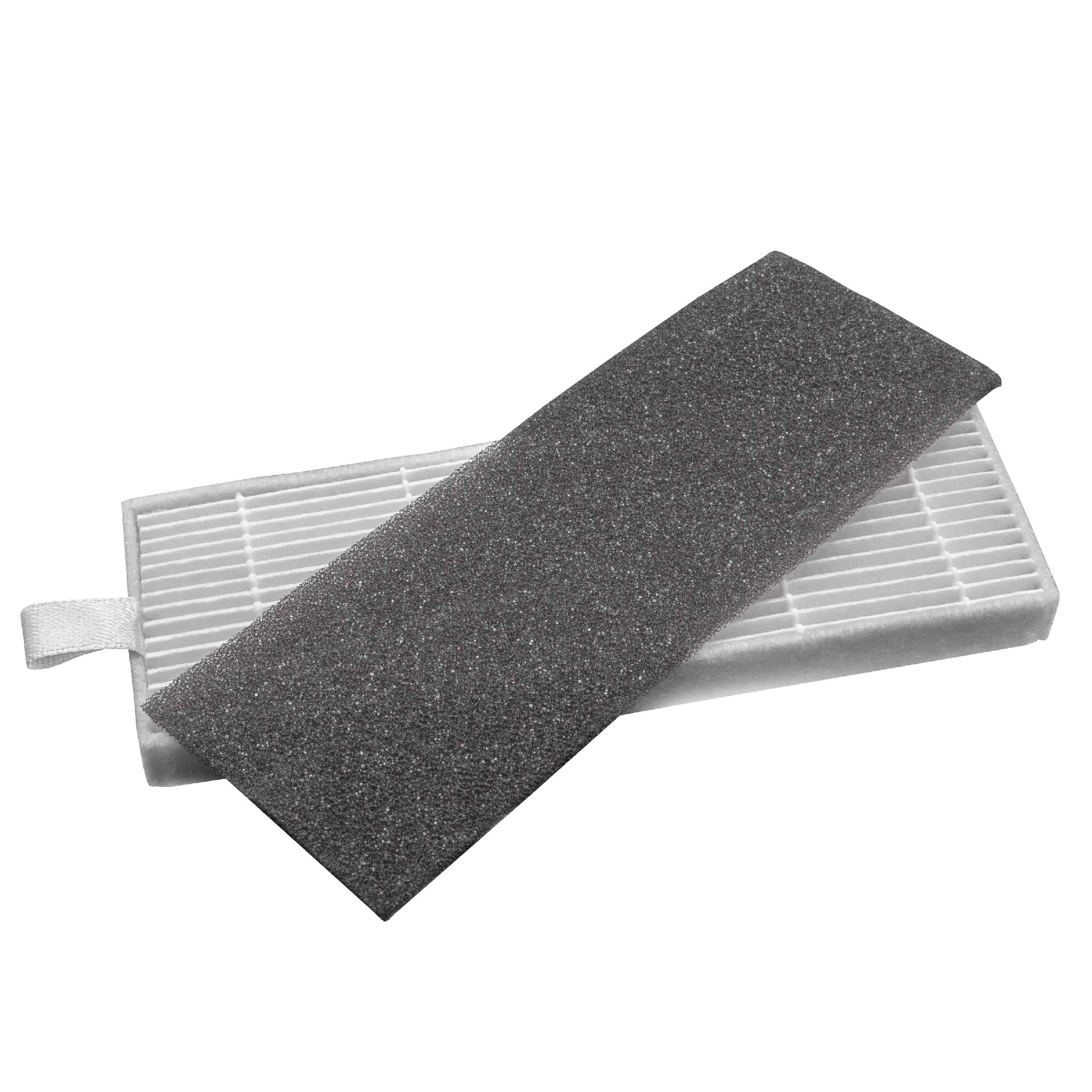 2x HEPA filter / foam filter suitable for A4 iLife, Zaco A4 Vacuum Cleaner