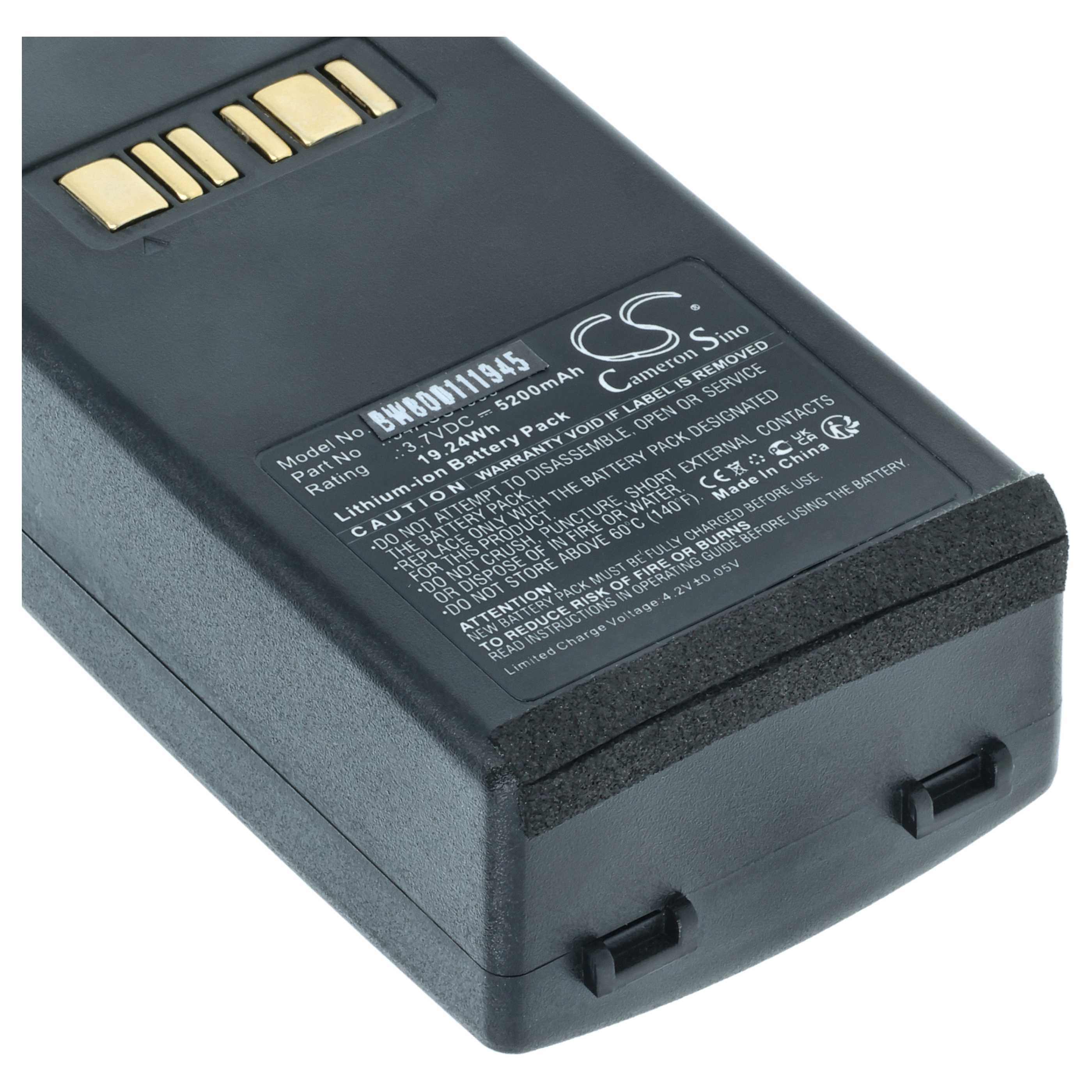 2x Batteries remplace Datalogic 94ACC1386, BT-26, BT-10 pour scanner de code-barre Datalogic - 5200mAh 3,7V