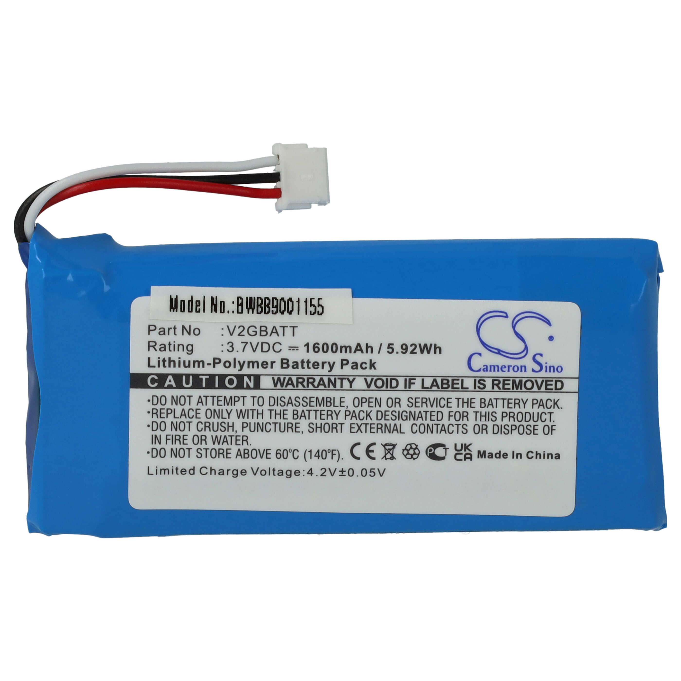 Hundehalsband-Akku als Ersatz für Sportdog V2GBATT - 1600mAh 3,7V Li-Polymer