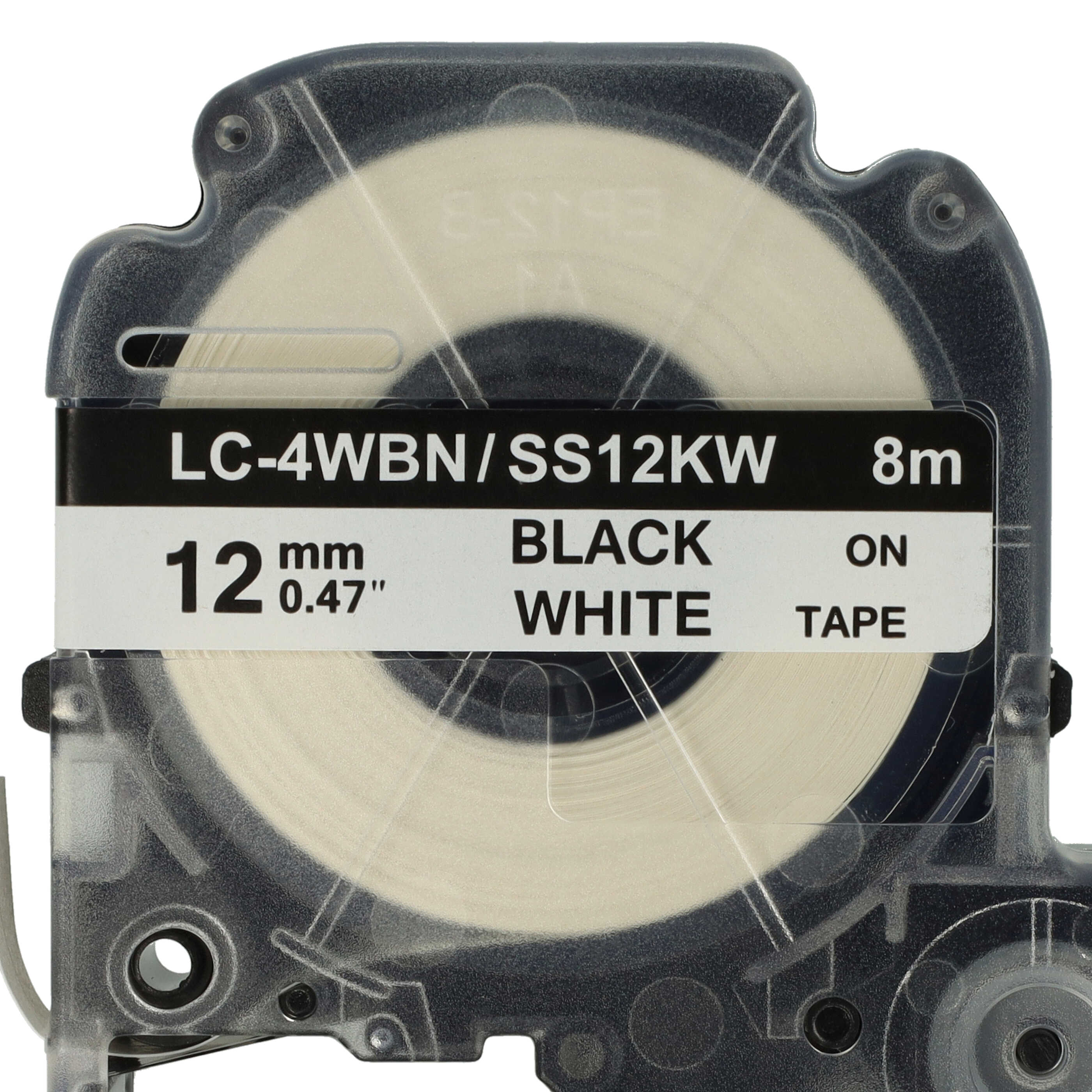 Taśma do etykiet zam. Epson LC-4WBN - 12mm, napis czarny / taśma biała