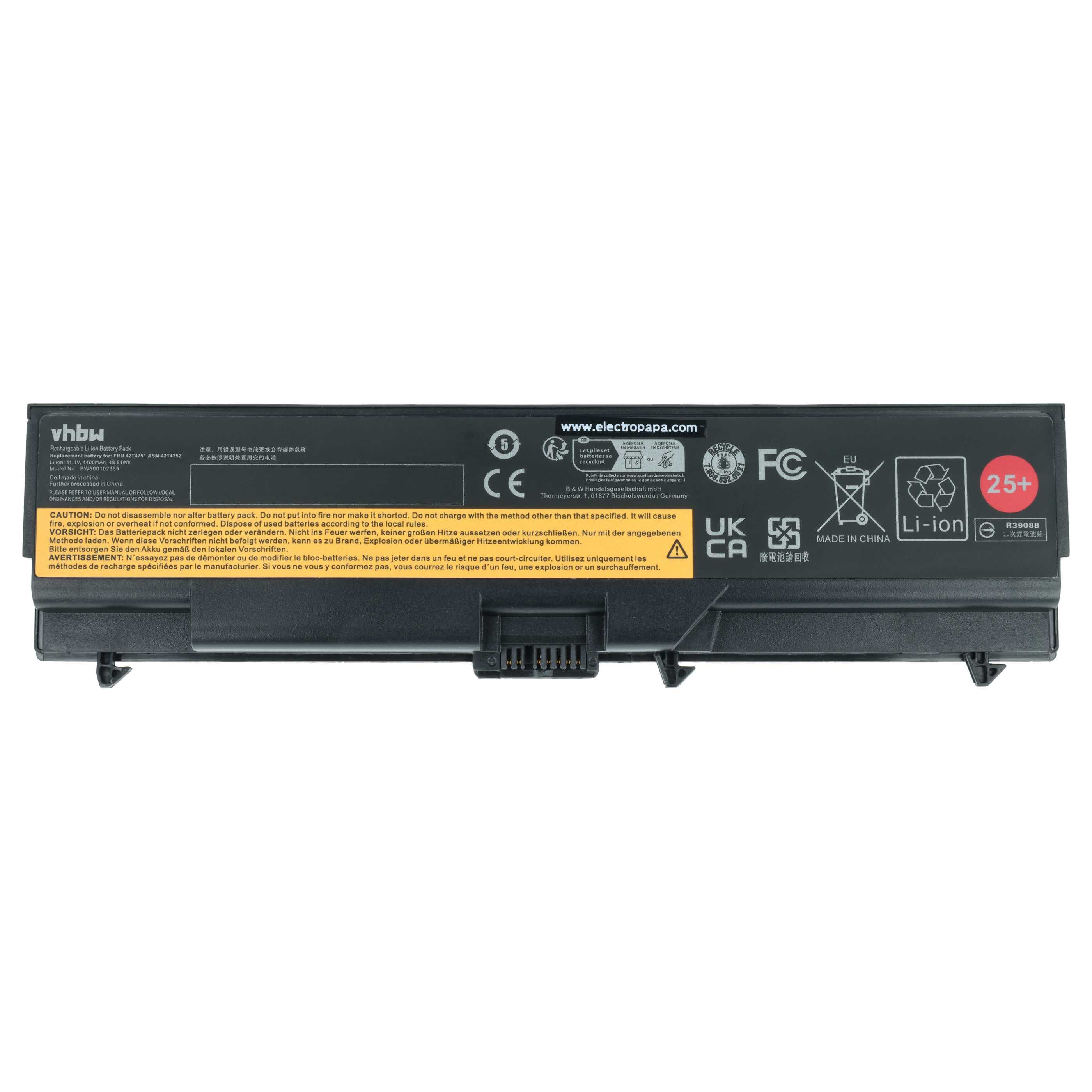 Akumulator do laptopa zamiennik Lenovo 42T4710, 42T4708, 42T4709, 42T4235 - 4400 mAh 11,1 V Li-Ion, czarny