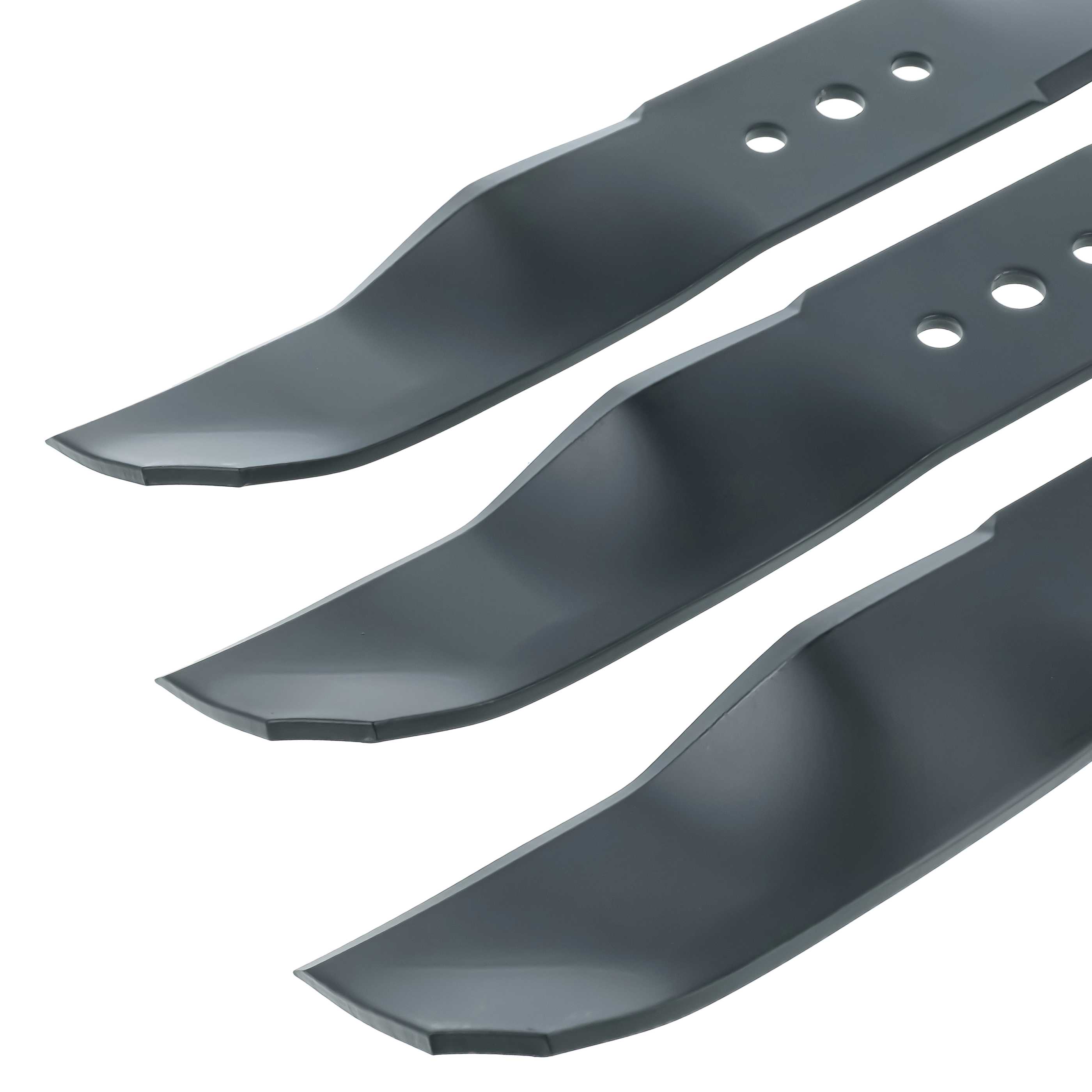 3x Lama per tagliaerba Husqvarna Rider R213, R214, R215, R216, R316, R318, R320 AWD - nero, acciaio rivestito