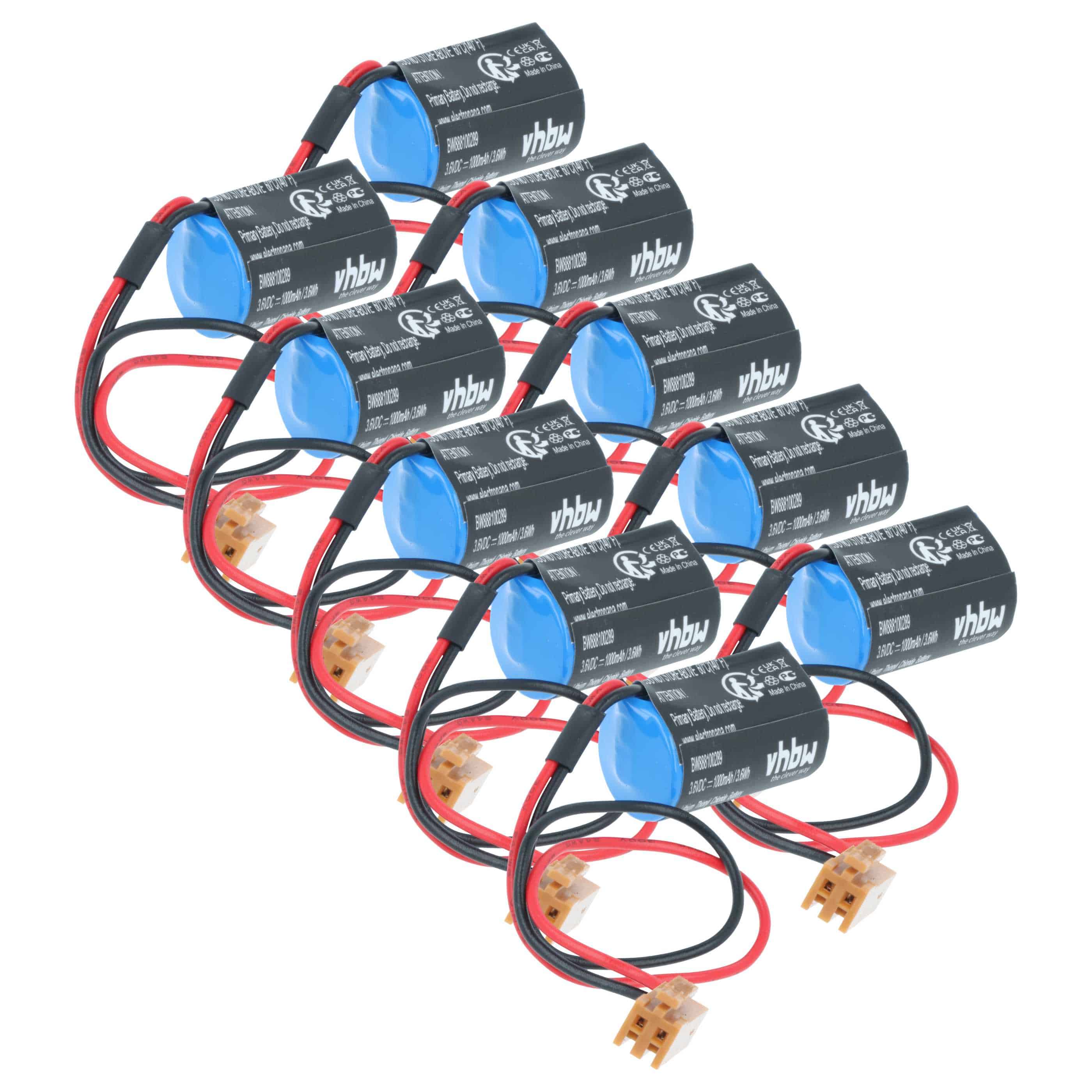 10x Bateria do PLC programowalnego sterownika zamiennik FBT030A, FBT020A, ER3V/3.6V - 1000 mAh 3,6 V Li-MnO2