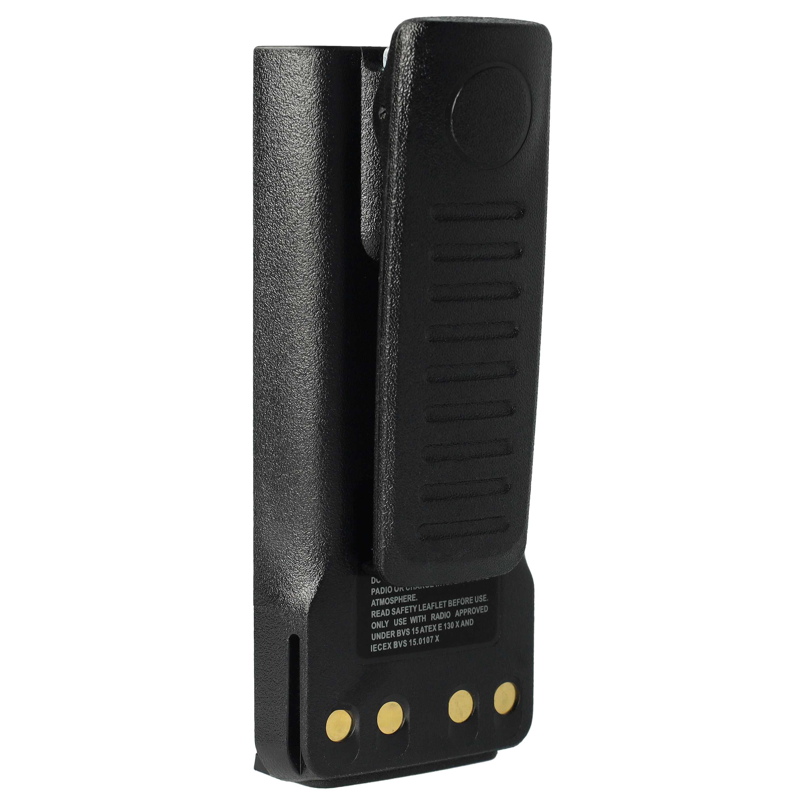 Radio Battery Replacement for Motorola NNTN8570B, NNTN8570A, NNTN8570 - 1250mAh 7.6V Li-Ion + Belt Clip