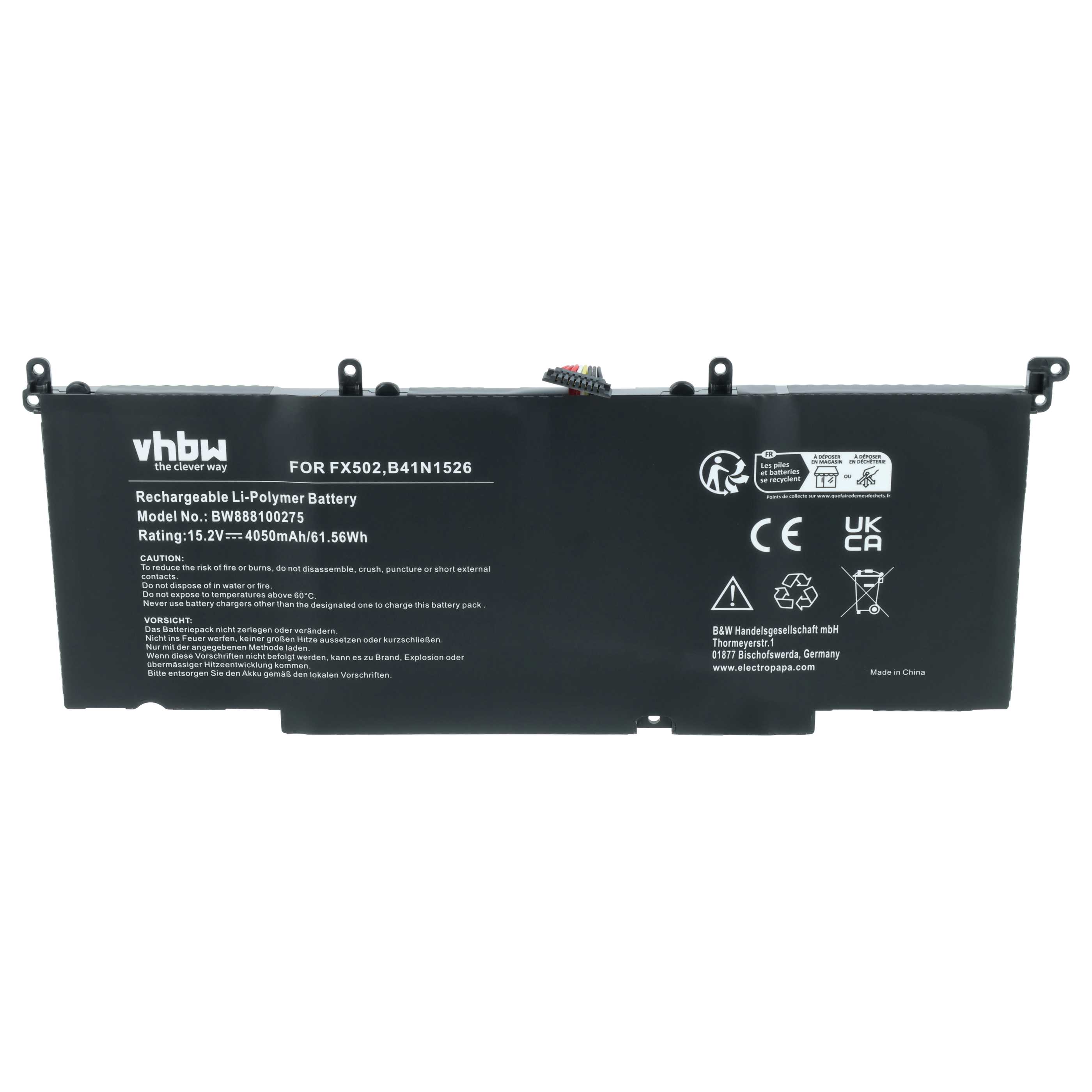 Akumulator do laptopa zamiennik Asus B41N1526, 0B200-0194000 - 4050 mAh 15,2 V LiPo, czarny