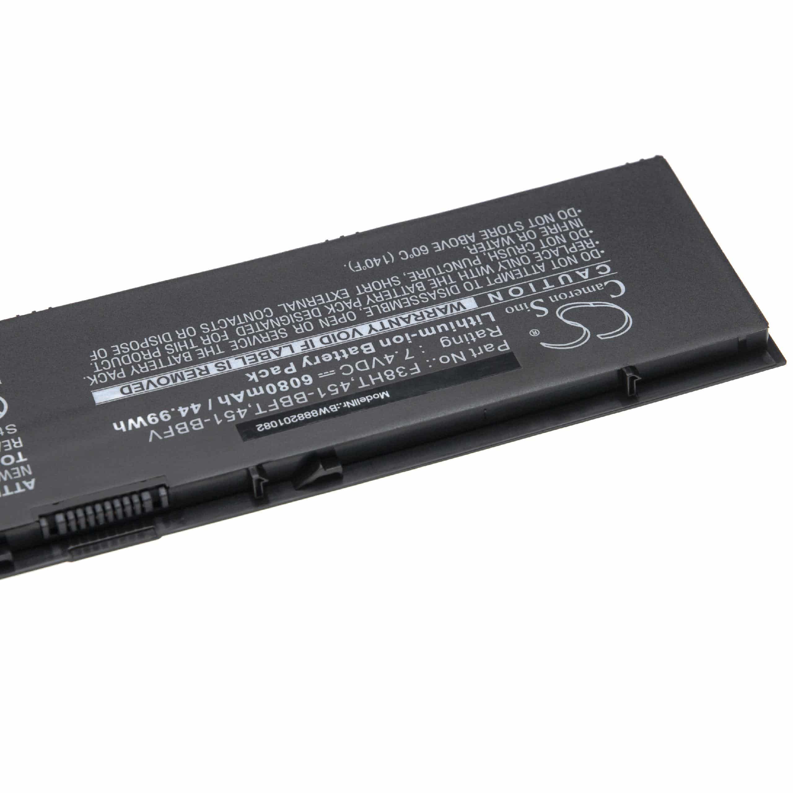 Batería reemplaza Dell F38HT, 451-BBFY, 34GKR, 451-BBFT para notebook Dell - 6080 mAh 7,4 V Li-Ion negro