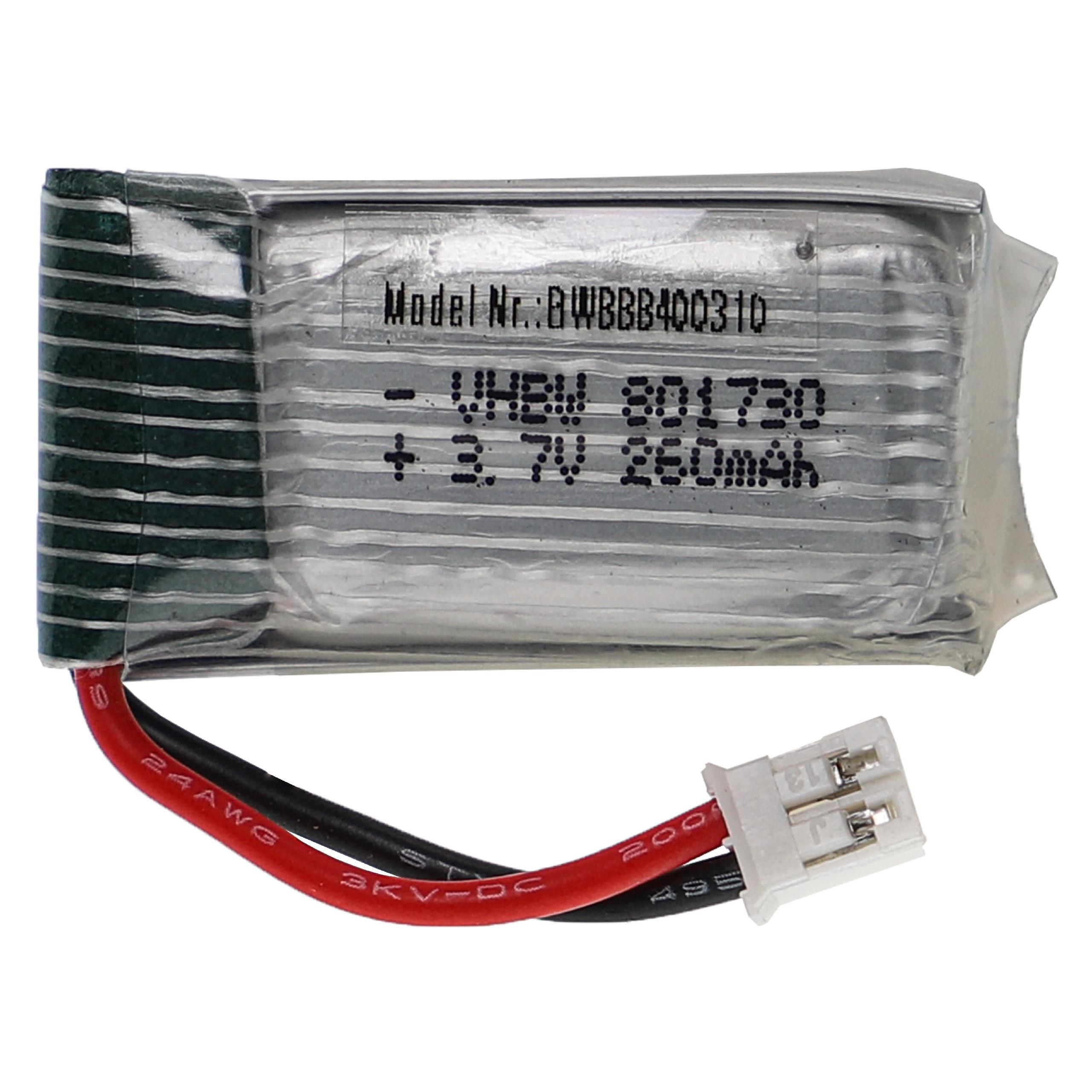 Batterie pour modèle radio-télécommandé - 260mAh 3,7V Li-polymère, PH 2.0 2P