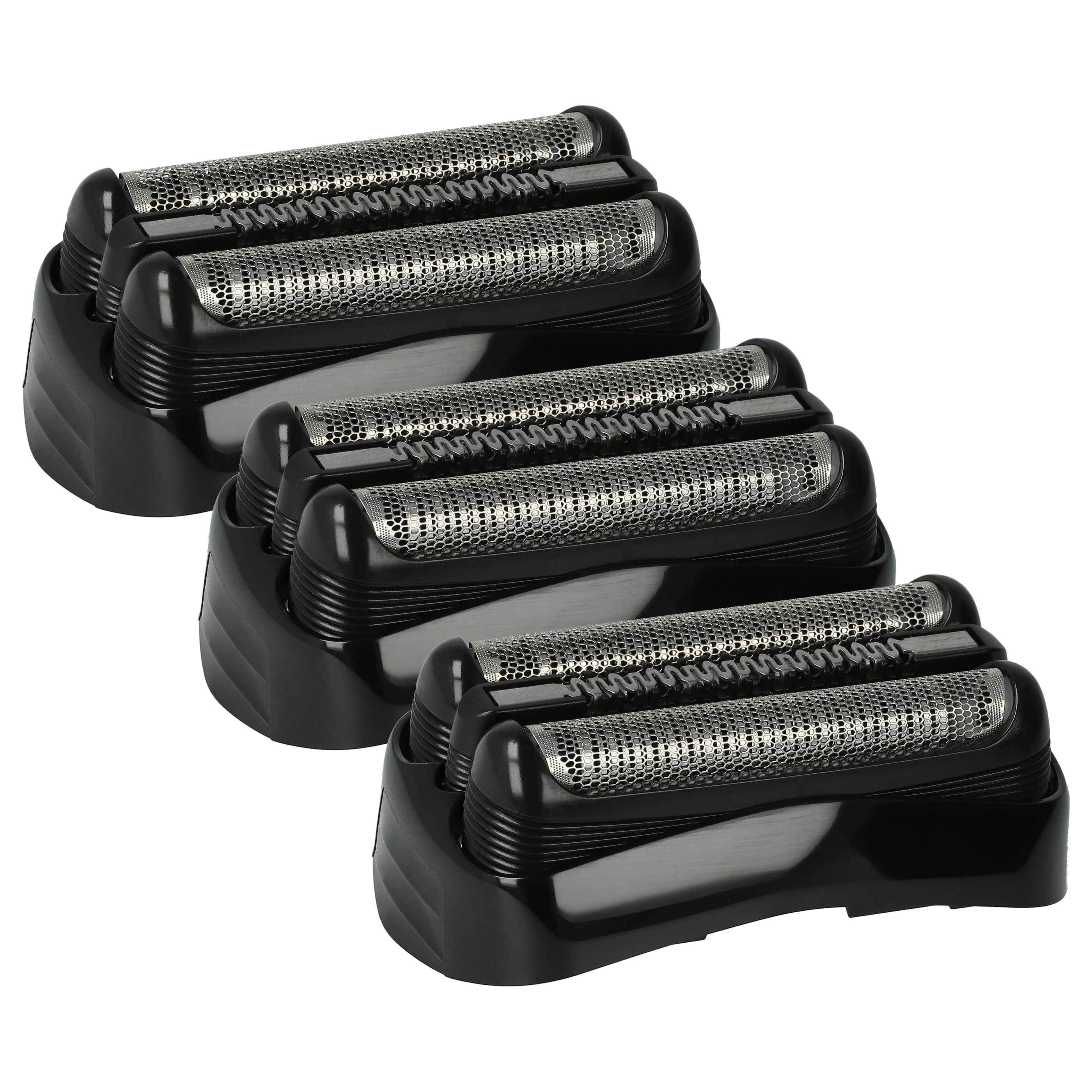 3x Shaving Heads replaces Braun 21S, 21B for Braun Electric Razor, black