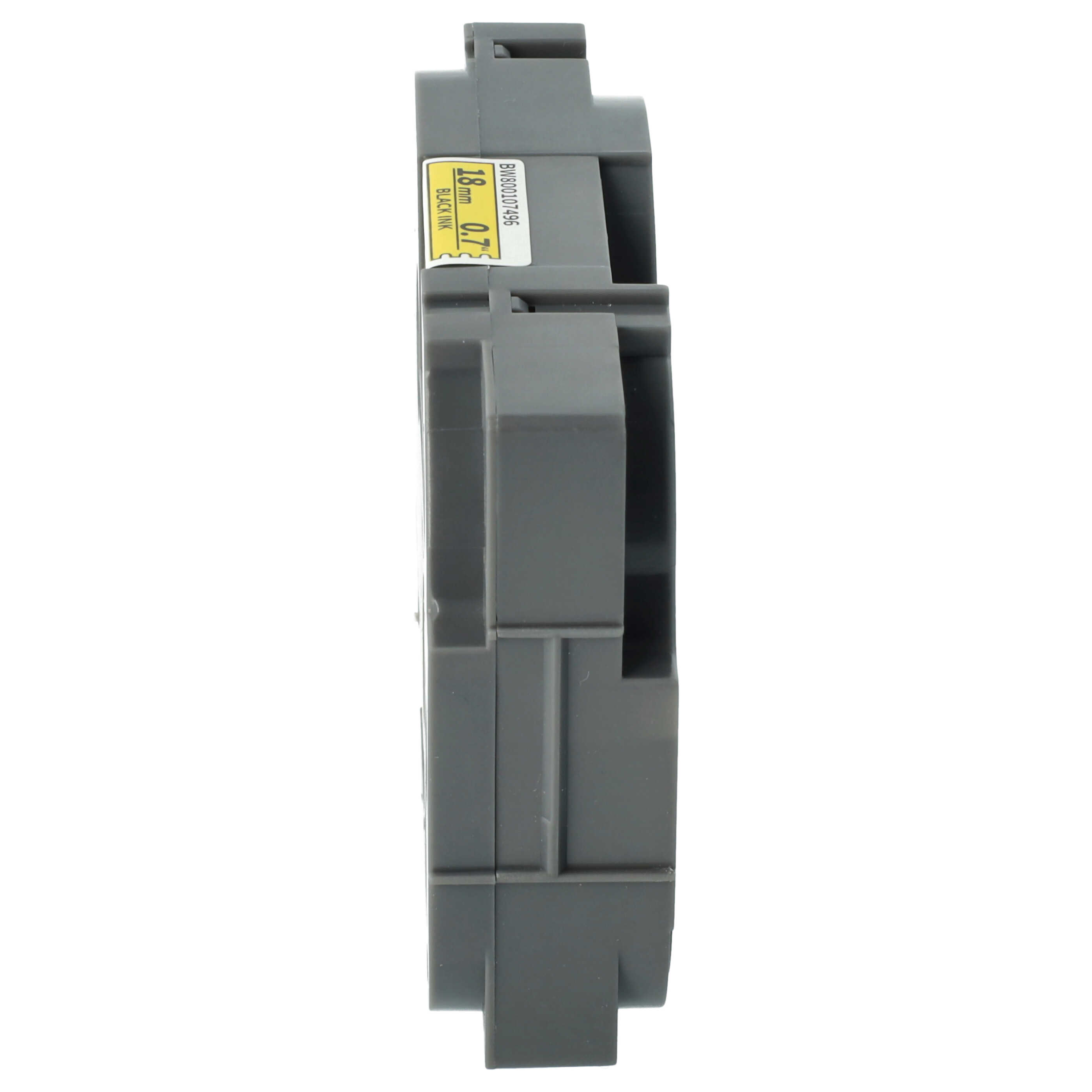 Label Tape as Replacement for Brother TZ-FX641, TZE-FX641 - 18 mm Black to Yellow, Flexible