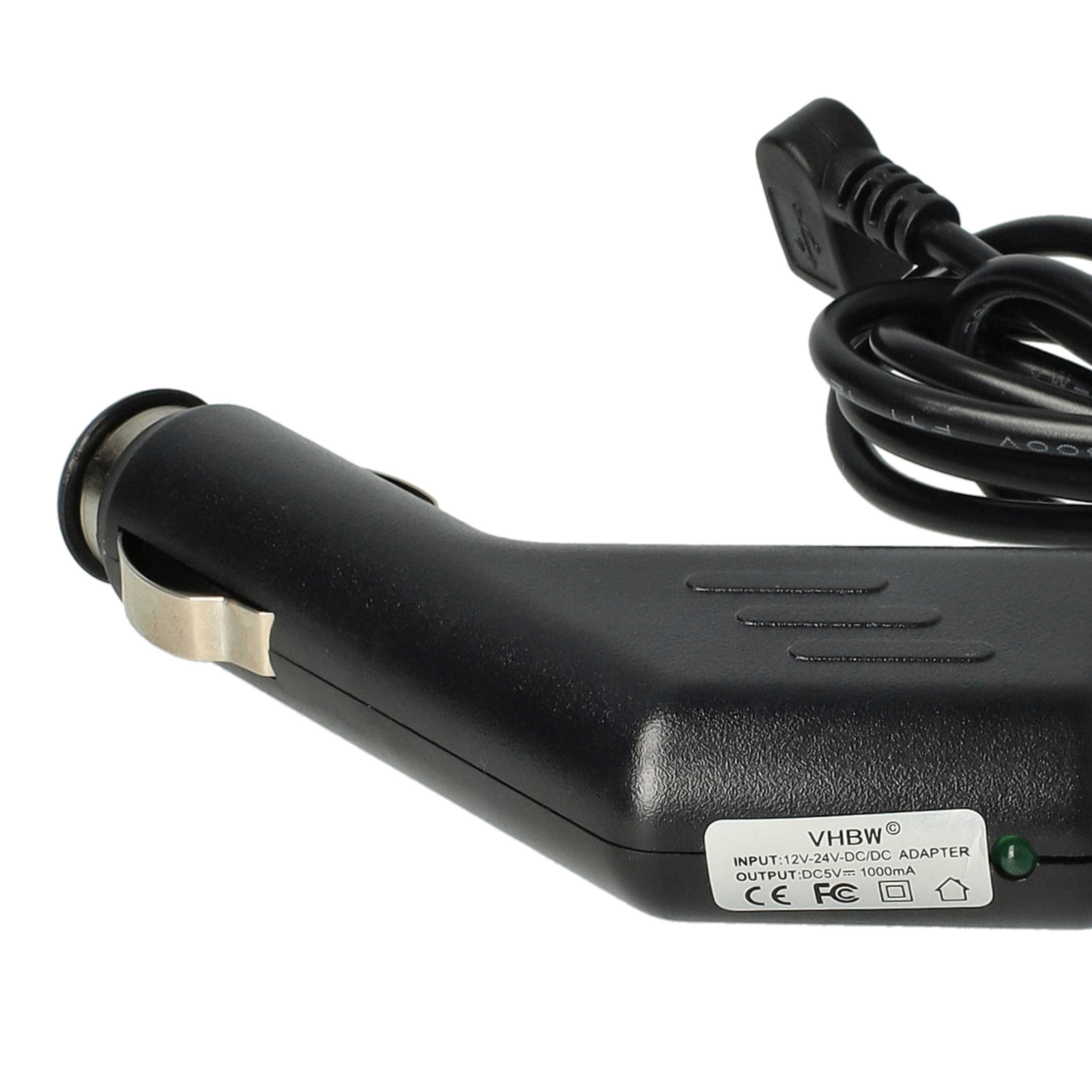 Cargador coche micro USB 1,0 A para smartphone, GPS Olympia, etc. - Cable de carga, clavija 90°