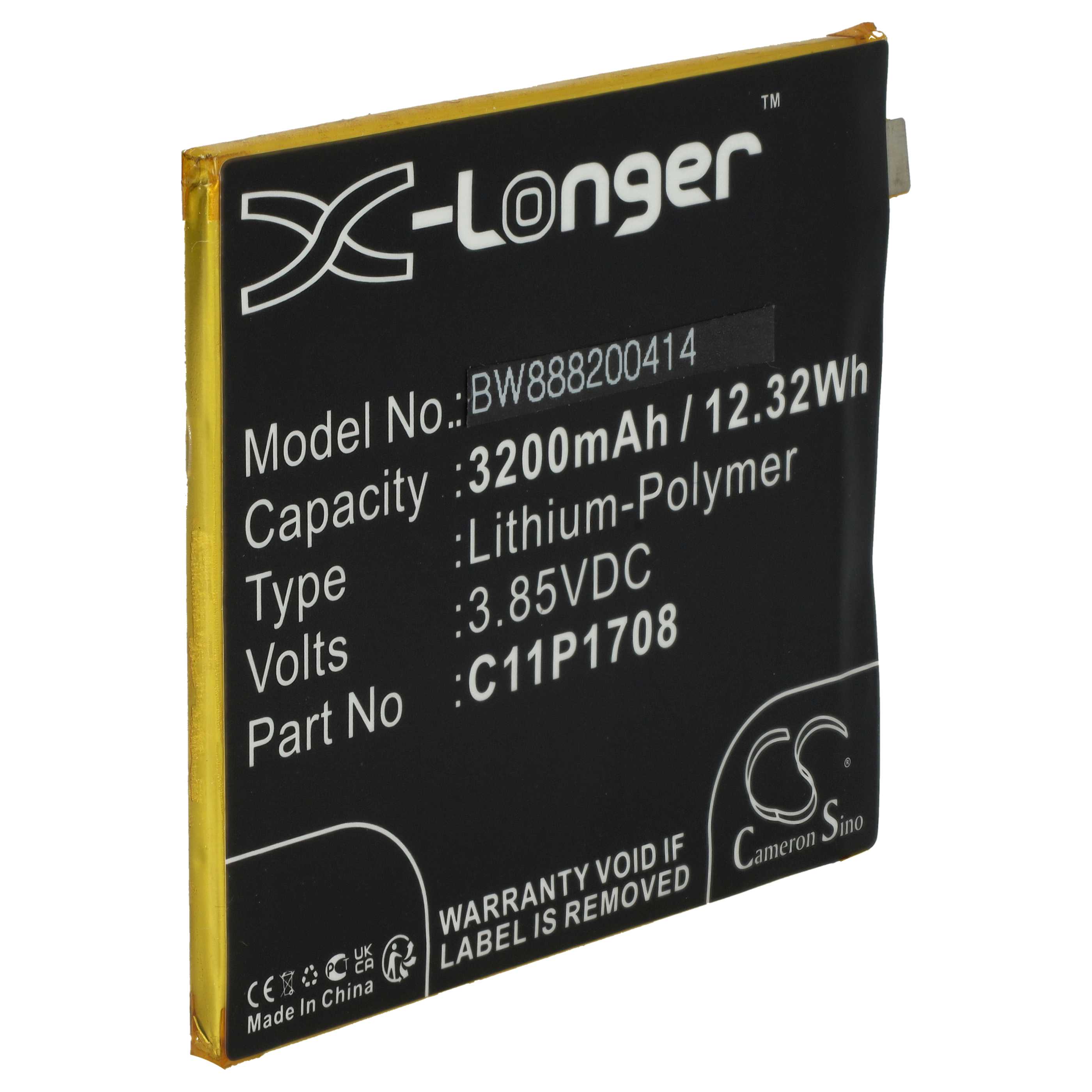 Akumulator do telefonu smartfona zamiennik Asus 0B200-02890100, C11P1708 (1ICP4/66/75) - 3200 mAh 3,85 V LiPo