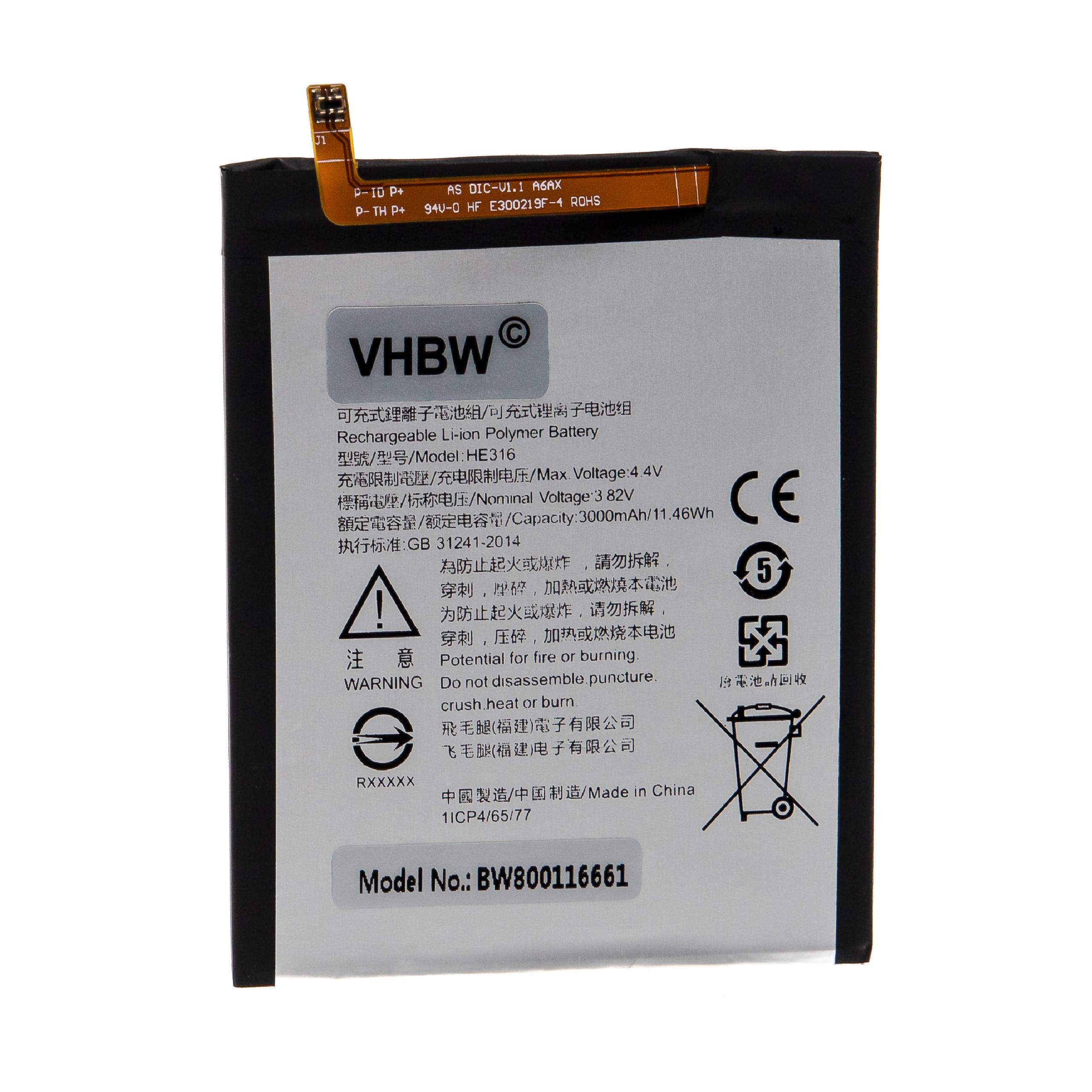 Mobile Phone Battery Replacement for Nokia HE316 - 3000mAh 3.85V Li-polymer