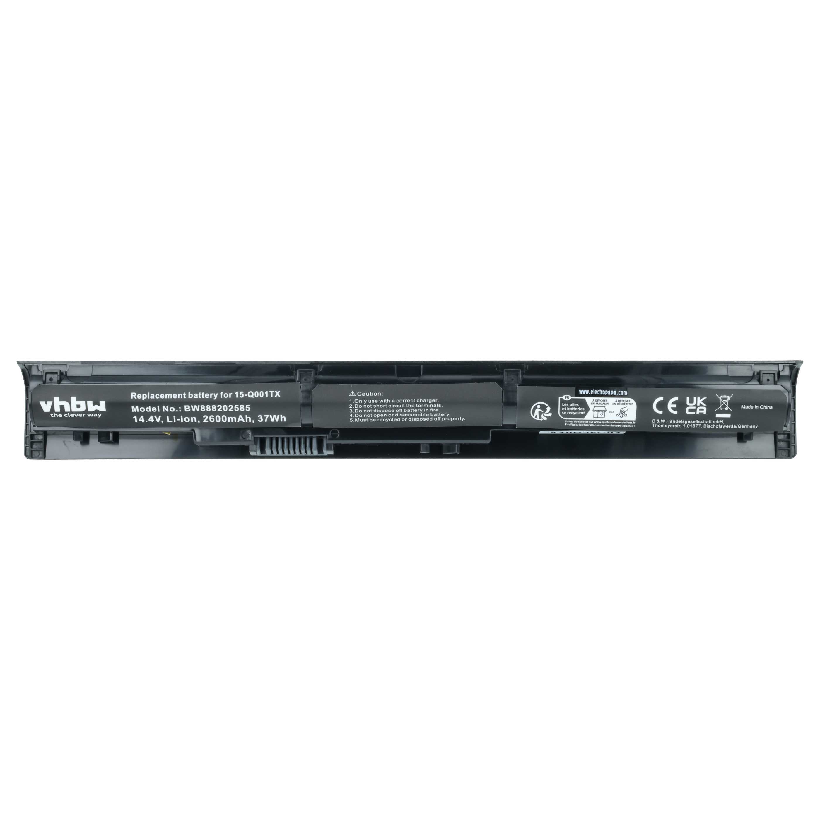 Batteria sostituisce HP 811063-421, 805294-001, 811346-001 per notebook - 2600mAh 14,4V Li-Ion nero