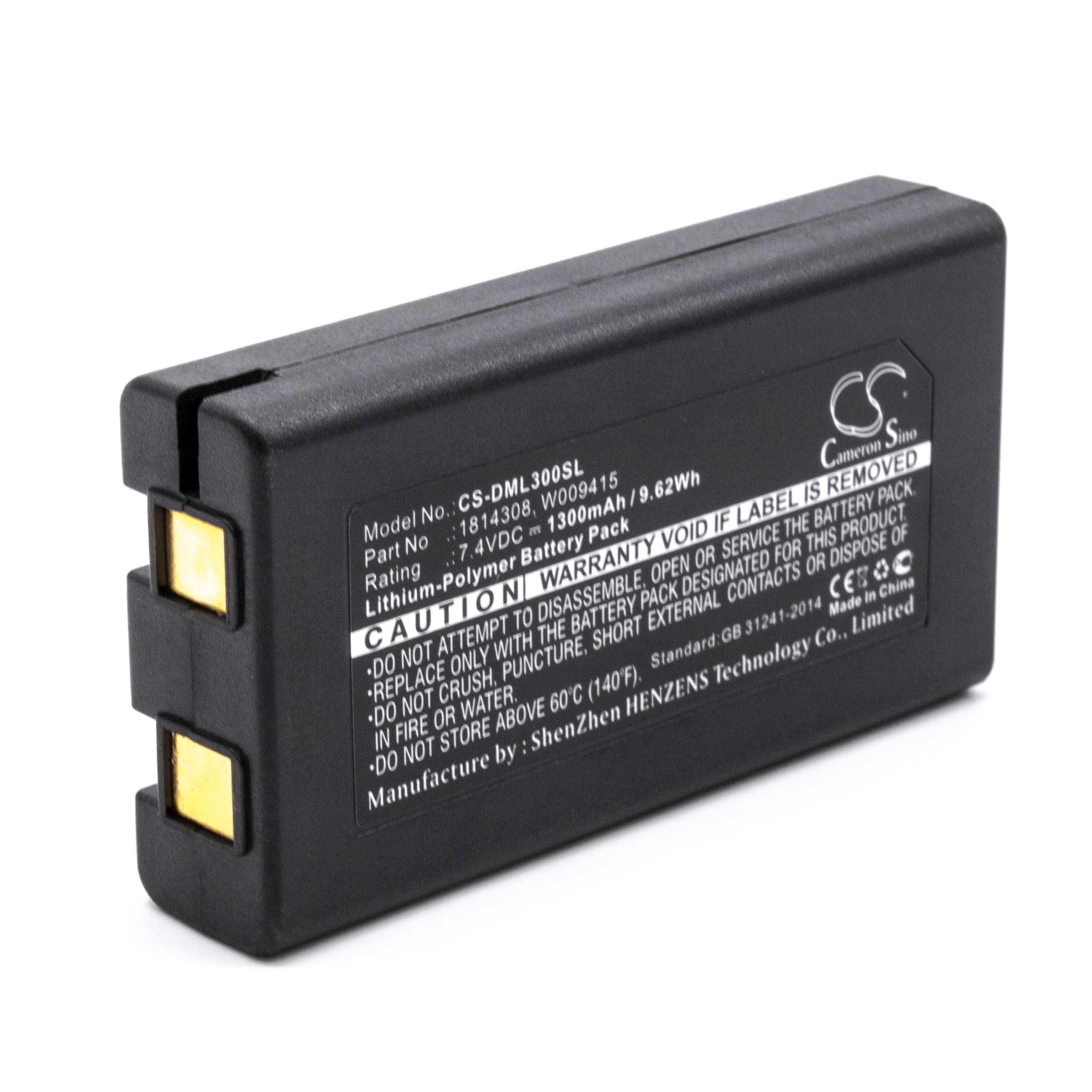 Batterie remplace Dymo W009415, 643463, 1814308 pour imprimante - 1300mAh 7,4V Li-polymère