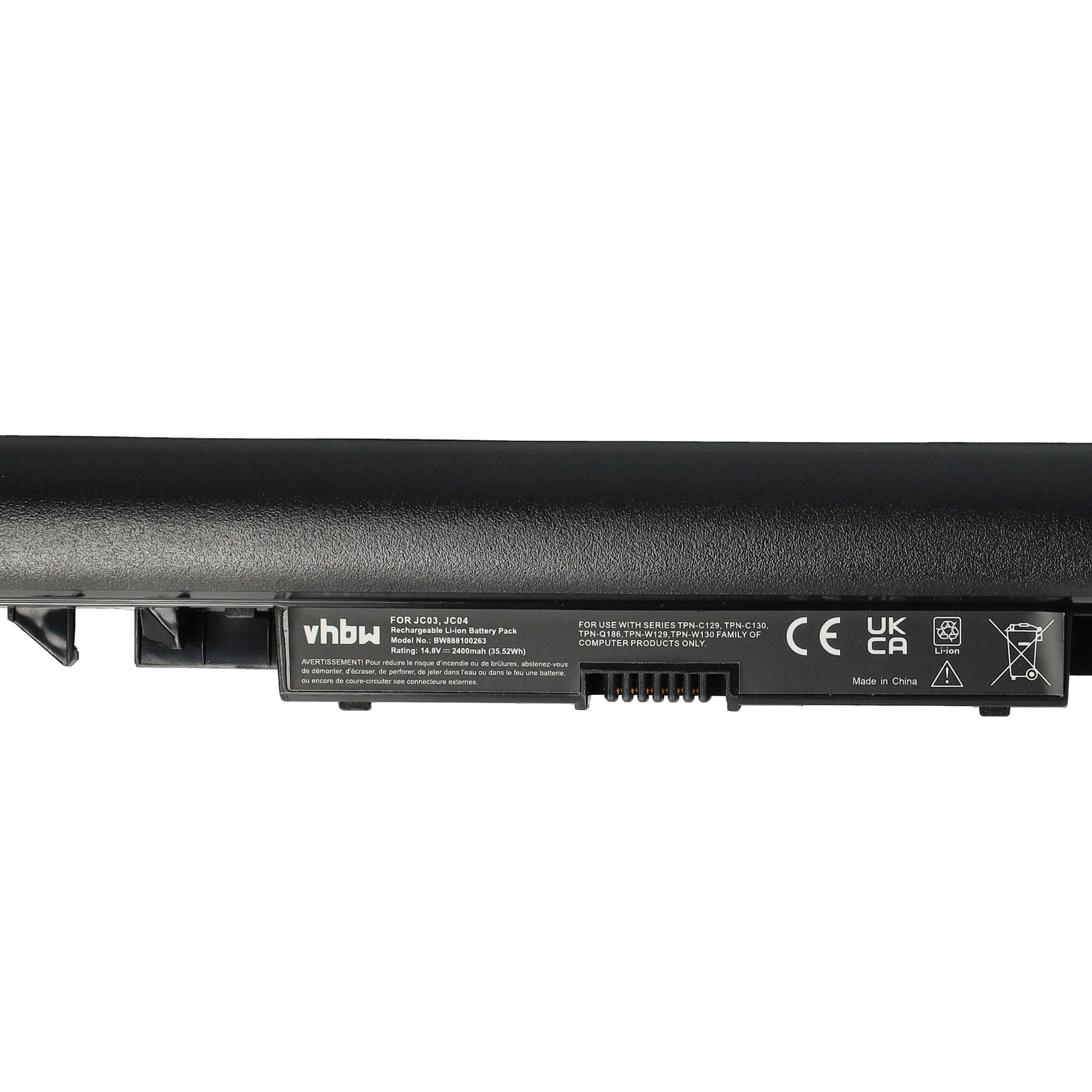 Notebook-Akku als Ersatz für HP 919681-421, 919681-831, 2LP34AA, 919681-221 - 2400mAh 14,8V Li-Ion, schwarz