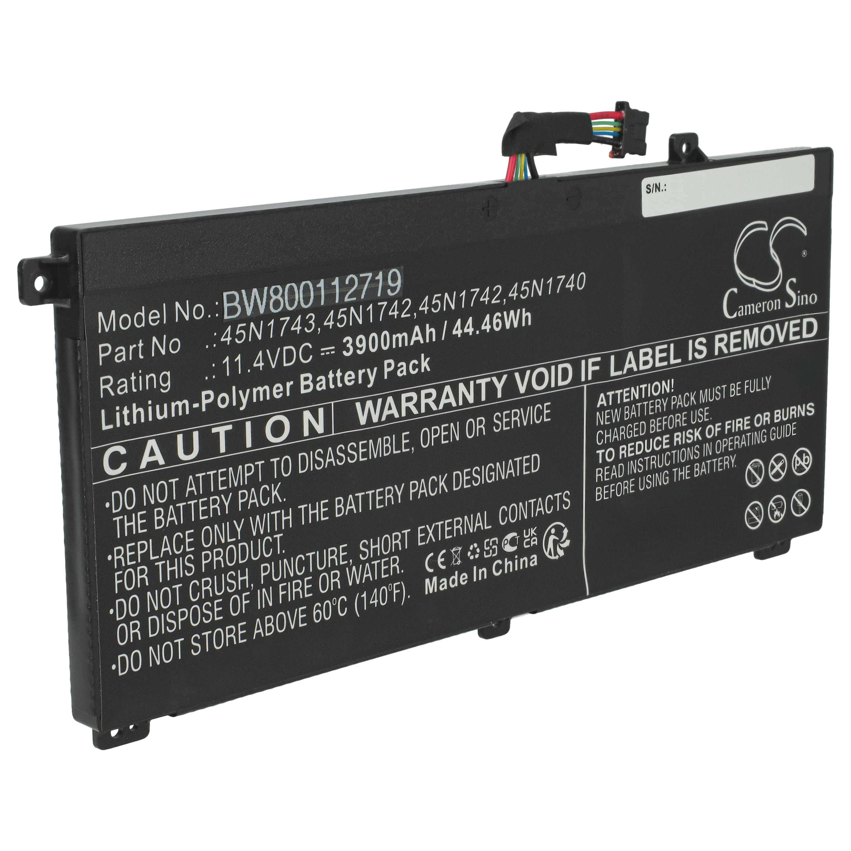 Akumulator do laptopa zamiennik Lenovo 45N1742, 45N1743, 45N1740, 45N1741 - 3900 mAh 11,4 V LiPo, czarny